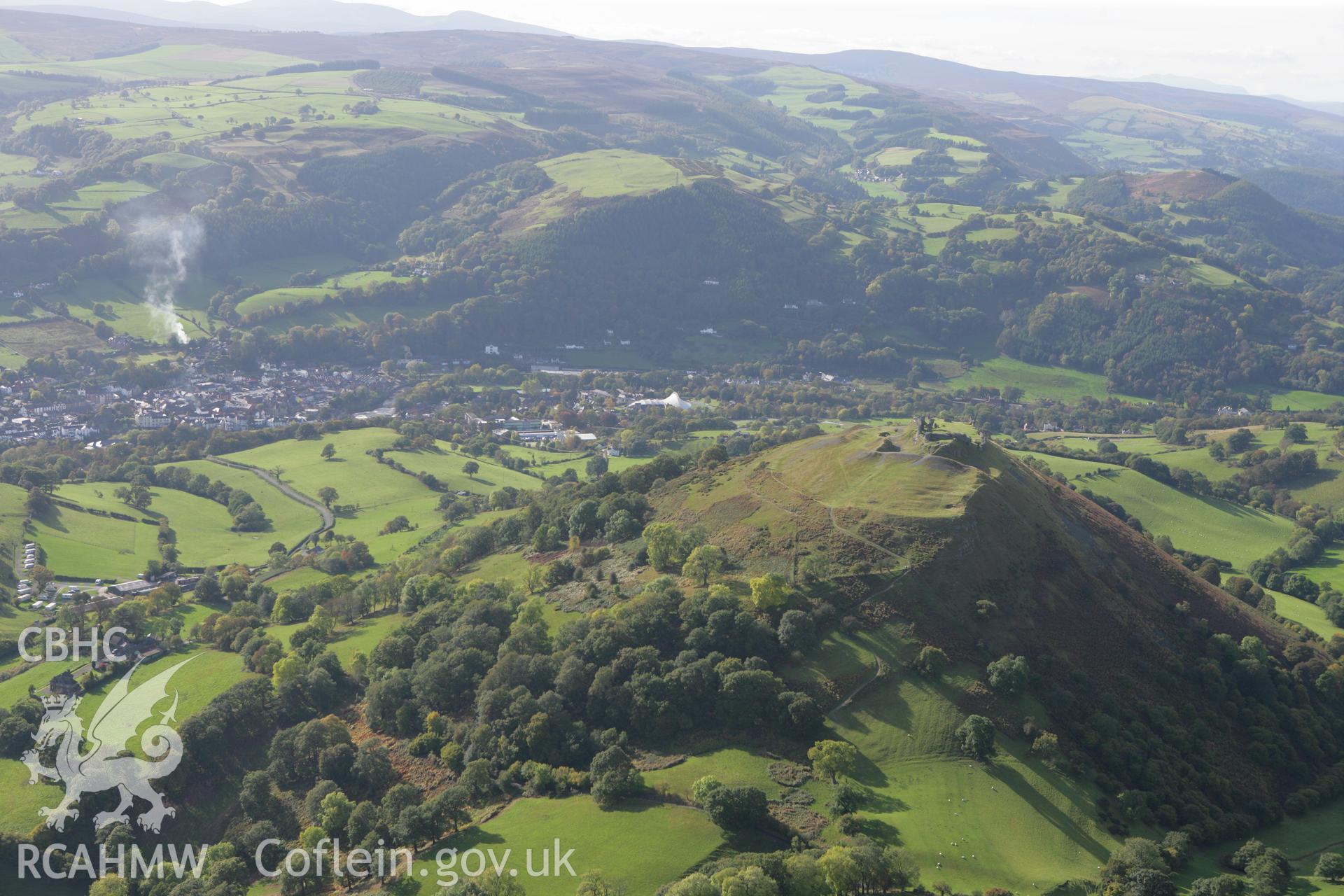 RCAHMW colour oblique aerial photograph of Castell Dinas Bran. Taken on 13 October 2009 by Toby Driver