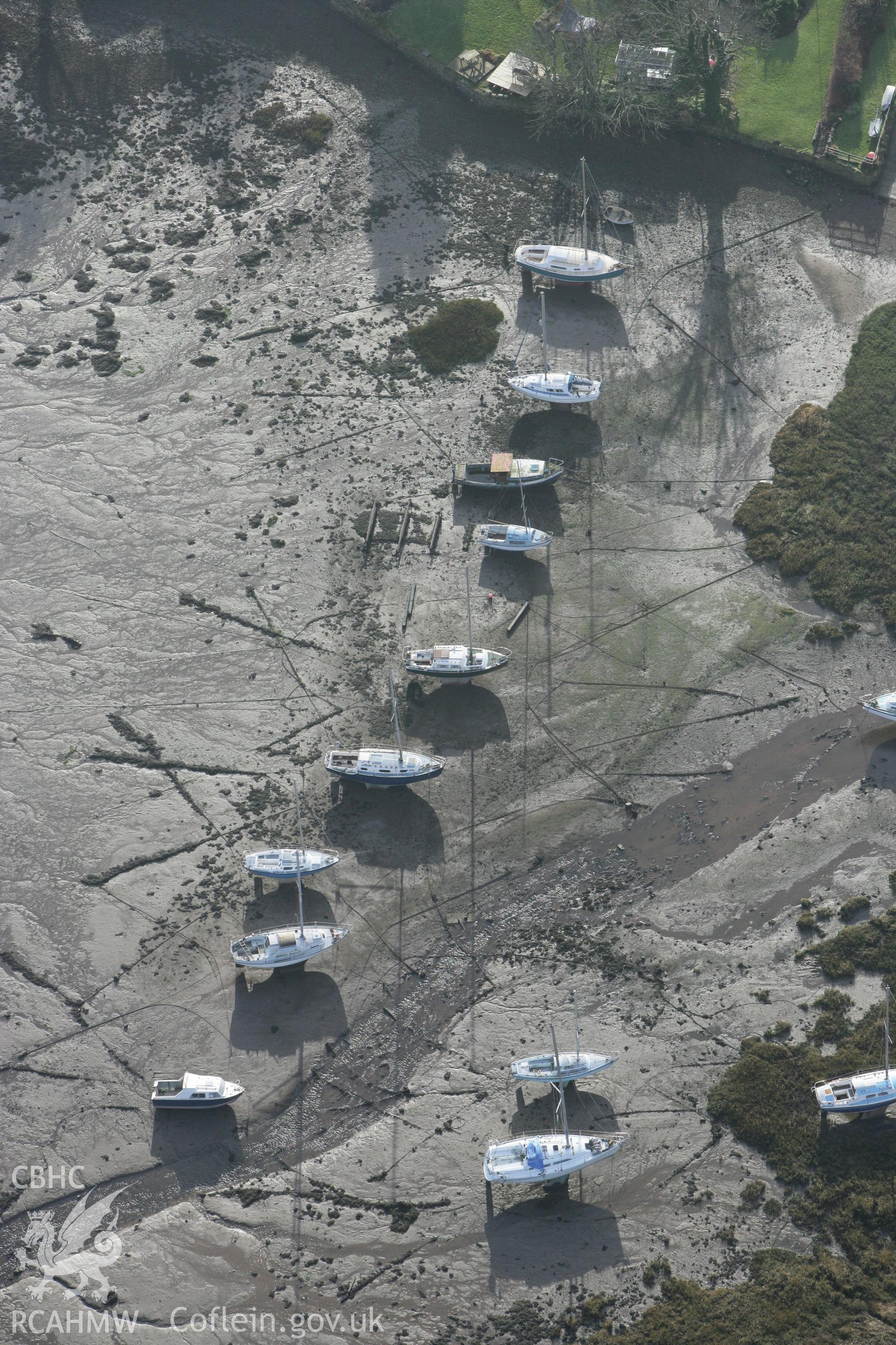 RCAHMW colour oblique aerial photograph of Angle Bay. Taken on 28 January 2009 by Toby Driver