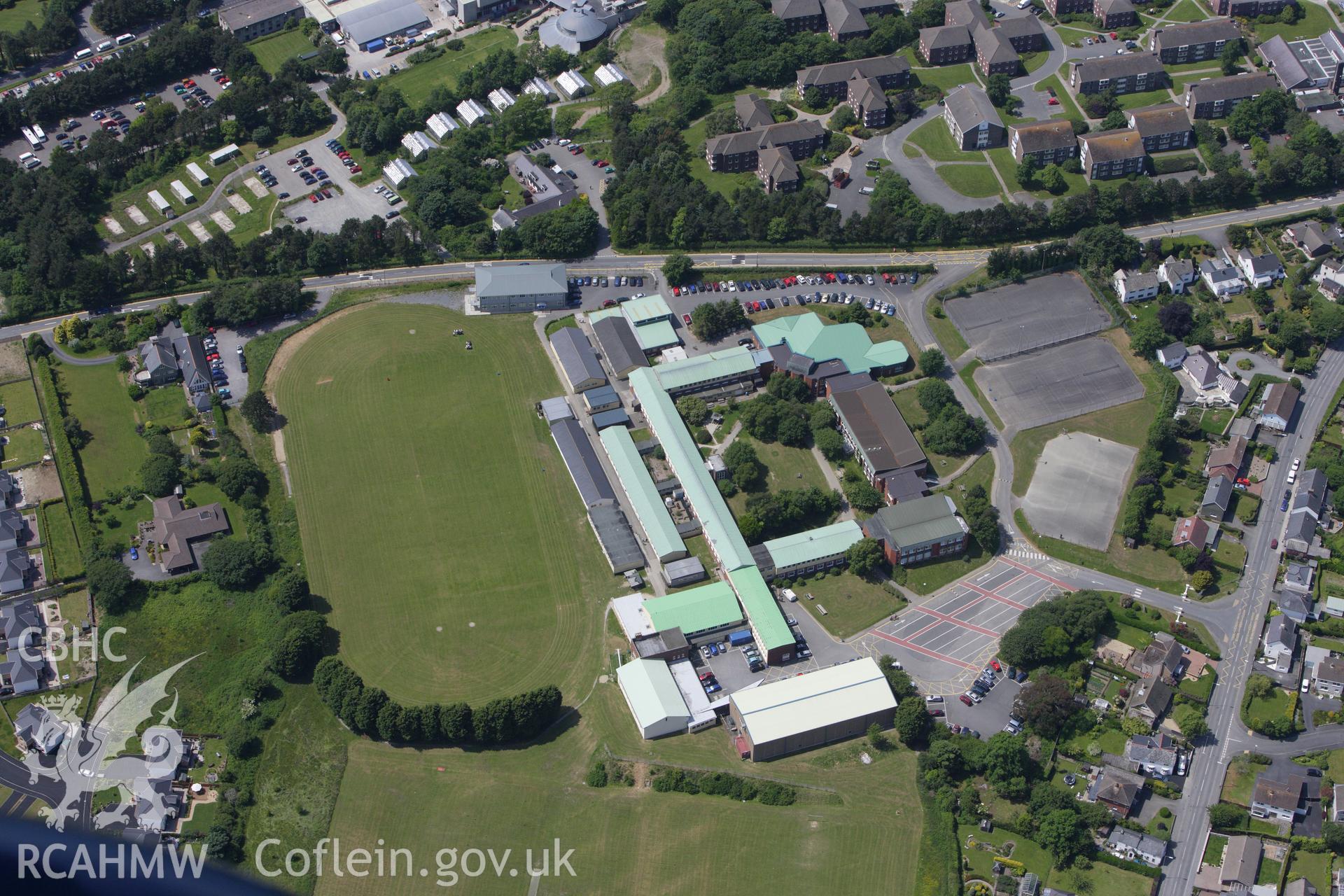 RCAHMW colour oblique aerial photograph of Penglais Comprehensive School. Taken on 16 June 2009 by Toby Driver