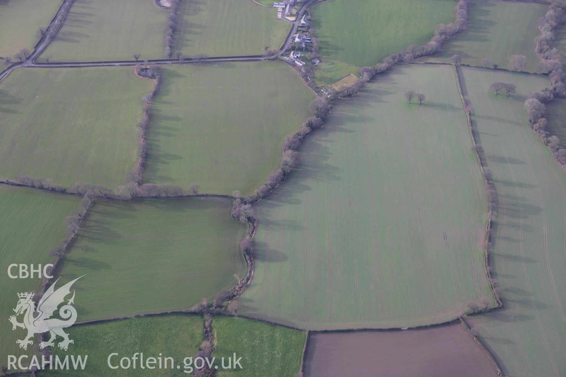 RCAHMW colour oblique photograph of Burton Green Roman site. Taken by Toby Driver on 21/01/2009.