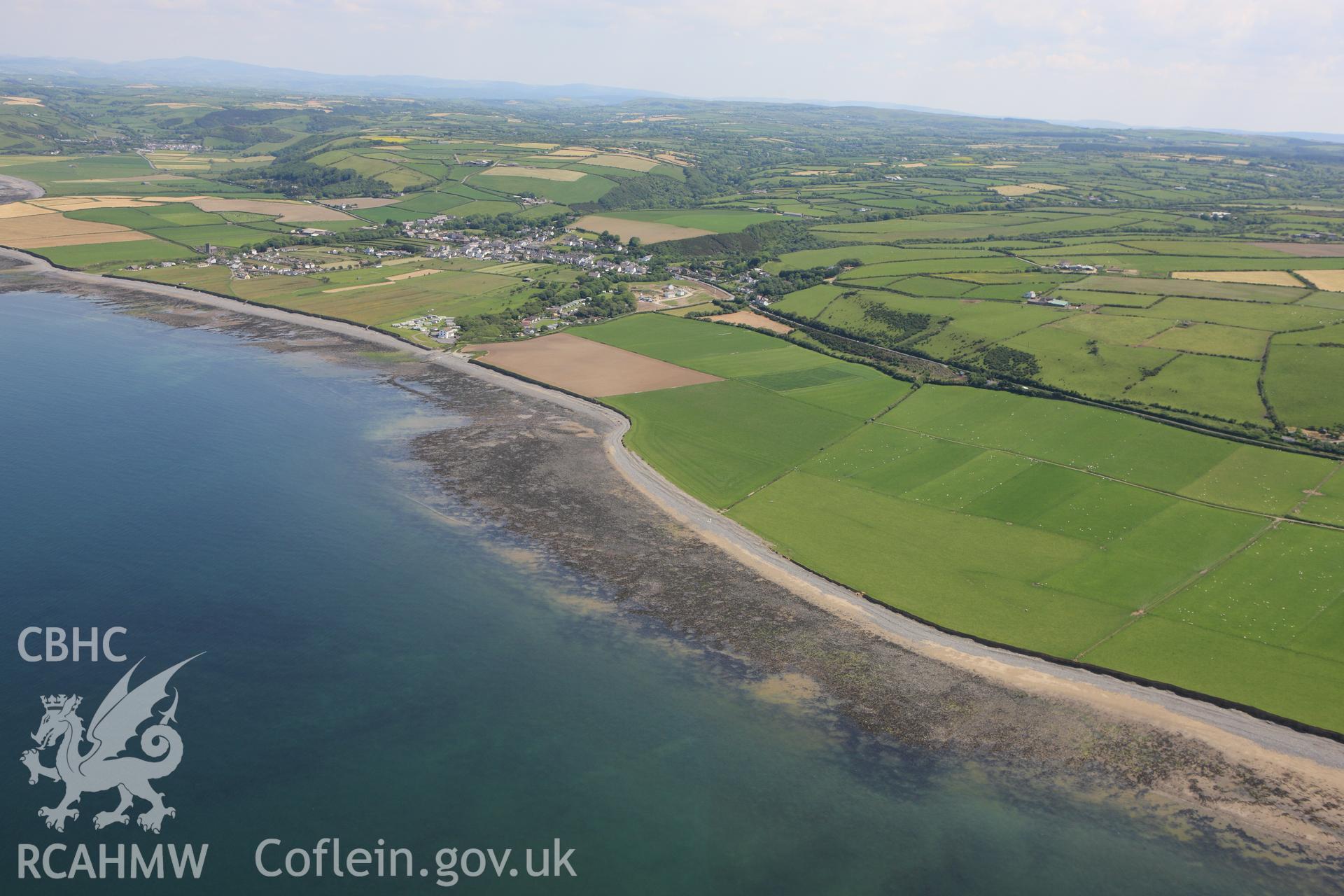 RCAHMW colour oblique aerial photograph of Llanon foreshore and Fishtraps. Taken on 02 June 2009 by Toby Driver