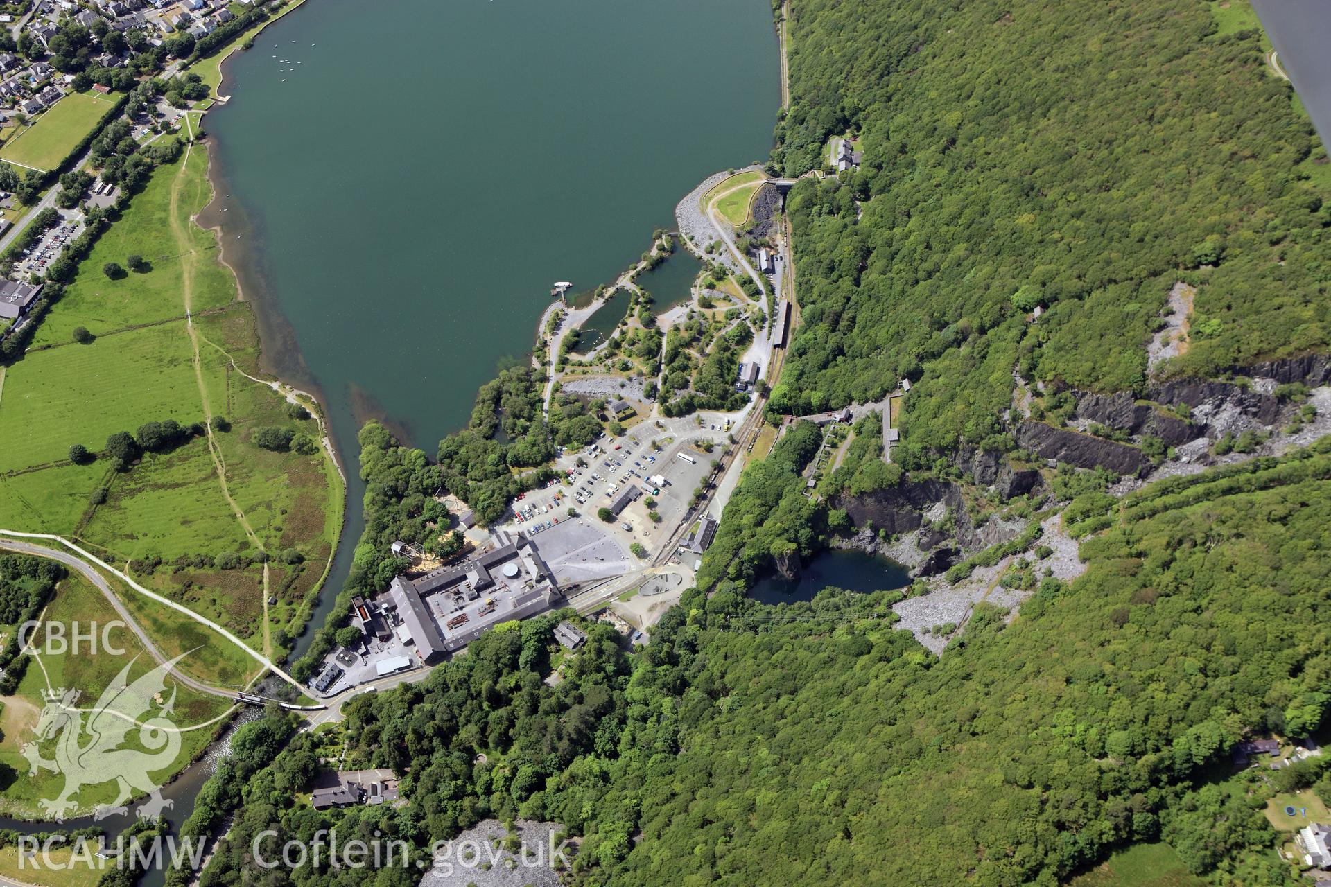 RCAHMW colour oblique aerial photograph of Vivian Slate Quarry. Taken on 16 June 2009 by Toby Driver