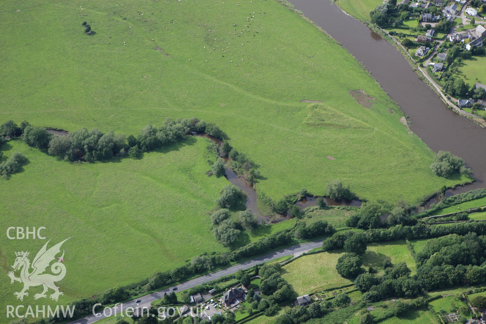RCAHMW colour oblique aerial photograph of Glasbury Old Church. Taken on 23 July 2009 by Toby Driver