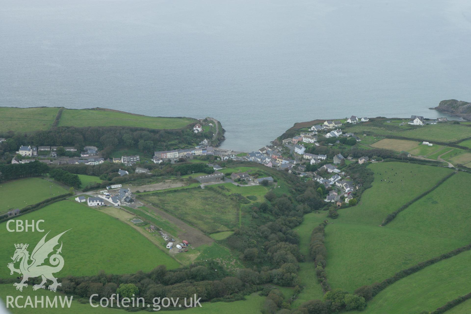 RCAHMW colour oblique aerial photograph of Little Haven. Taken on 14 October 2009 by Toby Driver