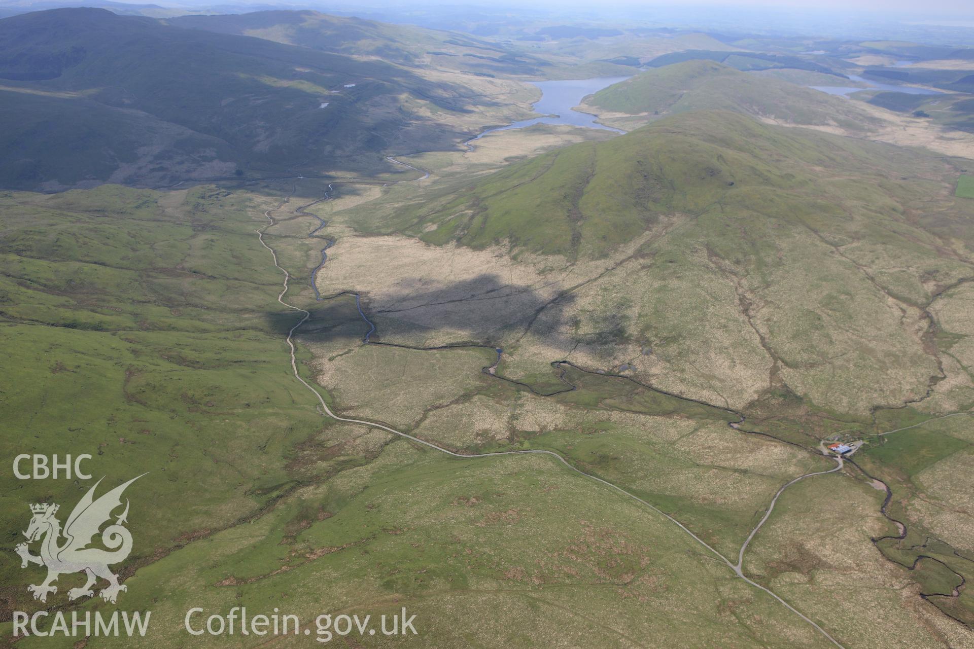 RCAHMW colour oblique aerial photograph of the site of the Battle of Hyddgen, Plynlimon. Taken on 02 June 2009 by Toby Driver
