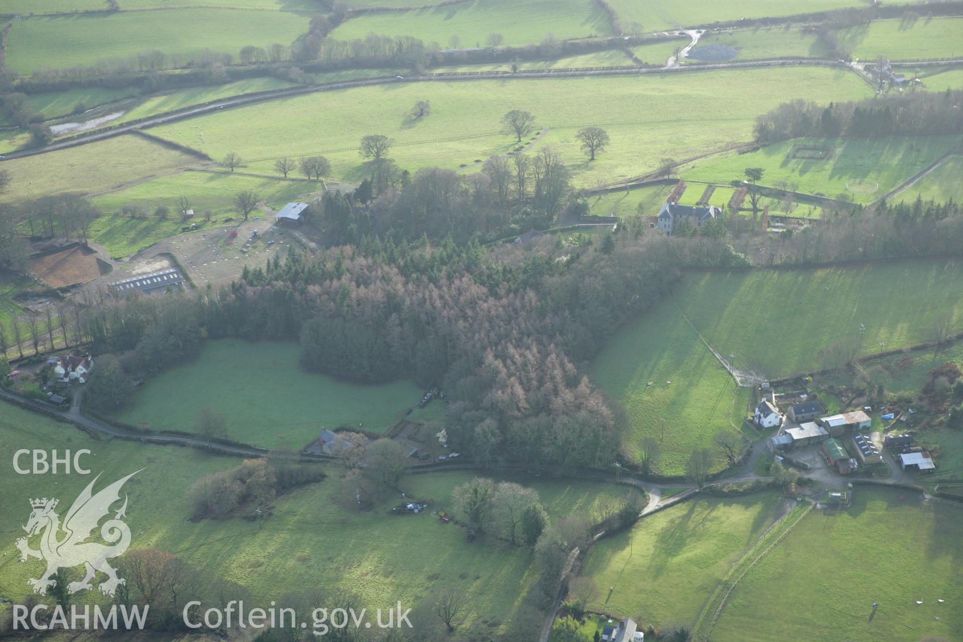 RCAHMW colour oblique aerial photograph of Trevor Hall from the north. Taken on 10 December 2009 by Toby Driver