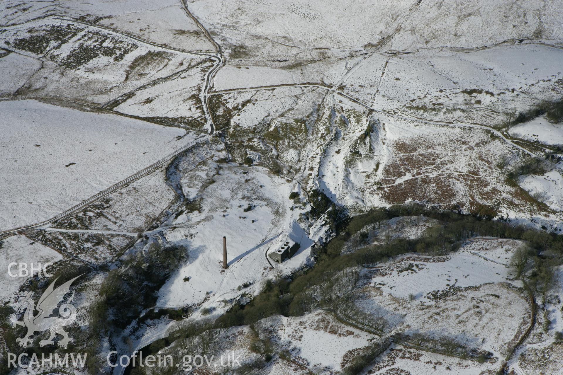 RCAHMW colour oblique photograph of Henllys Vale coal mine. Taken by Toby Driver on 06/02/2009.