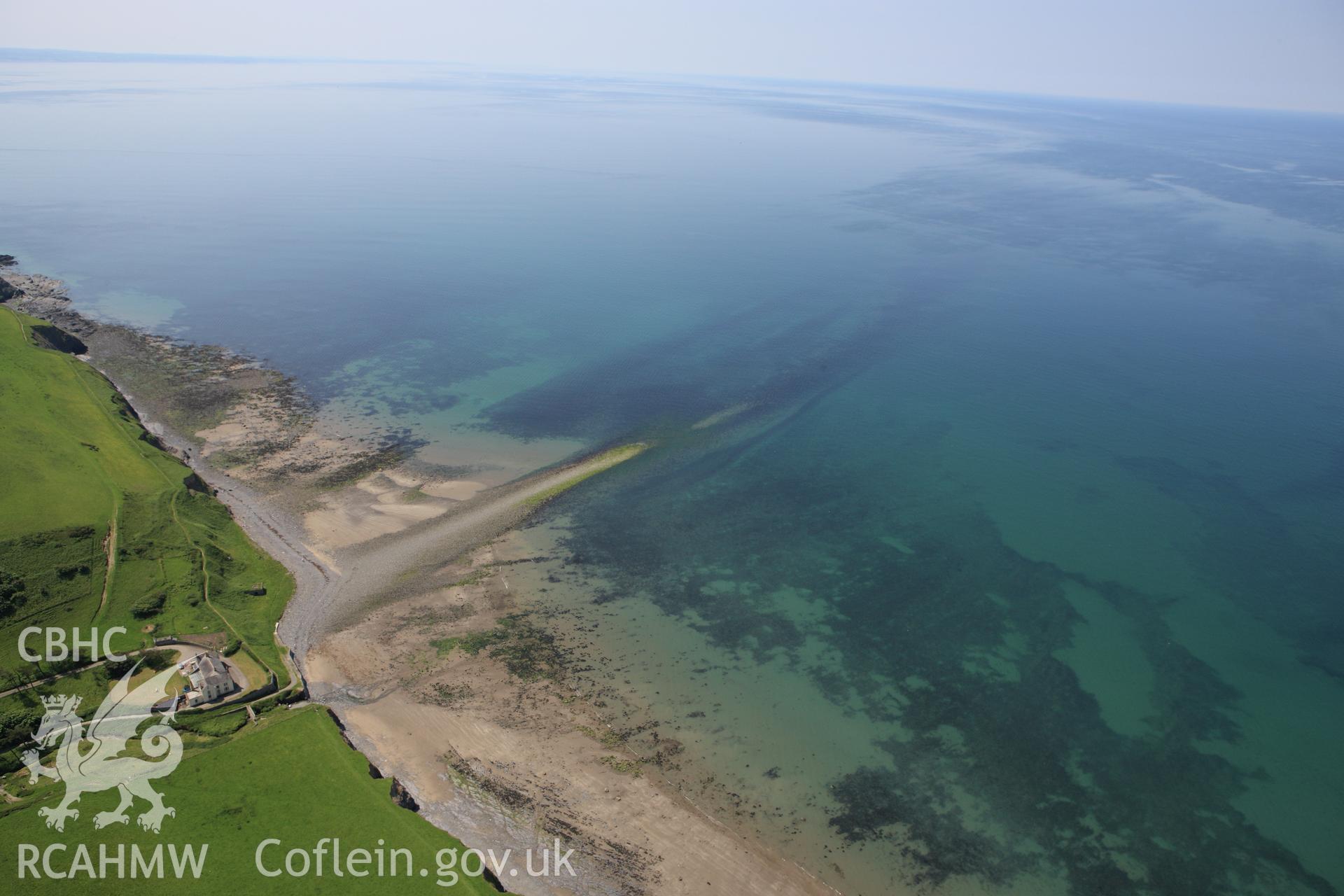 RCAHMW colour oblique aerial photograph of Sarn Gynfelyn. Taken on 02 June 2009 by Toby Driver