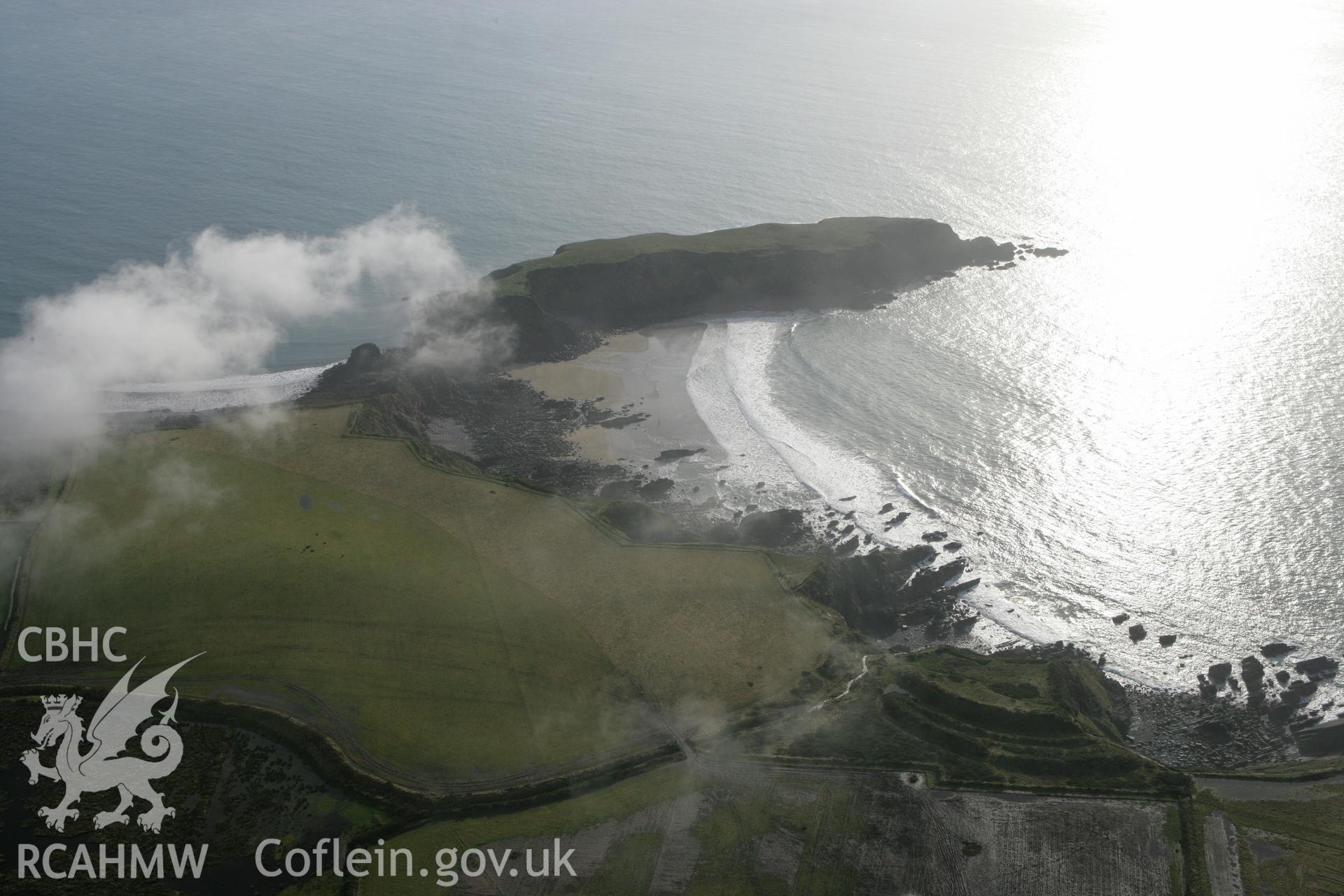 RCAHMW colour oblique aerial photograph of Gateholm Island. Taken on 28 January 2009 by Toby Driver