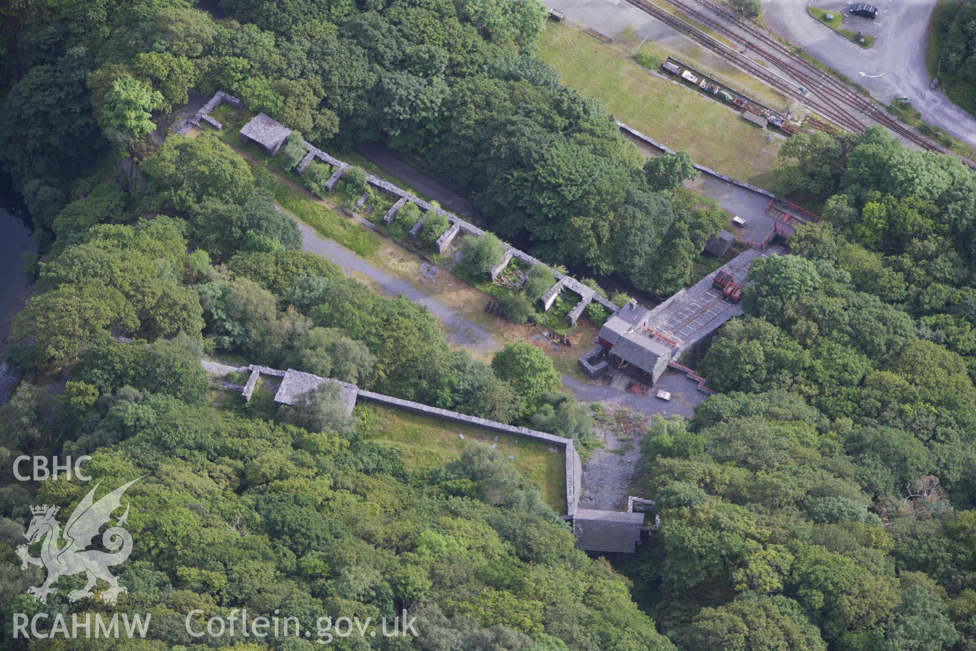 RCAHMW colour oblique aerial photograph of Vivian Slate Quarry. Taken on 06 August 2009 by Toby Driver