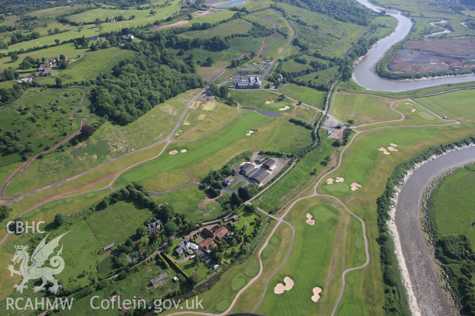 RCAHMW colour oblique aerial photograph of Great Bulmore Roman Settlement. Taken on 11 June 2009 by Toby Driver