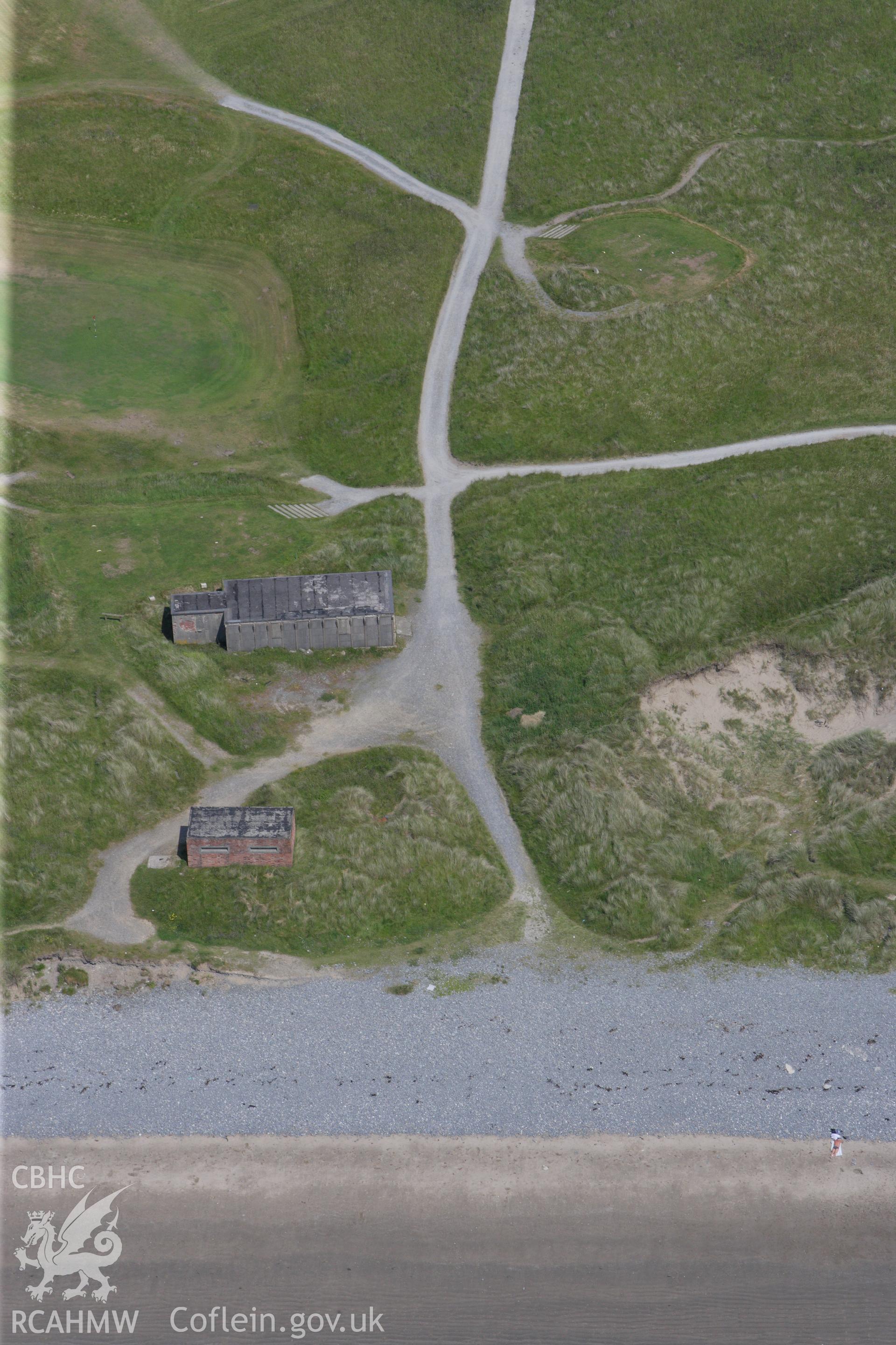 RCAHMW colour oblique aerial photograph of Ynyslas NNR, Foel Ynys, Firing Range Observation Post. Taken on 16 June 2009 by Toby Driver