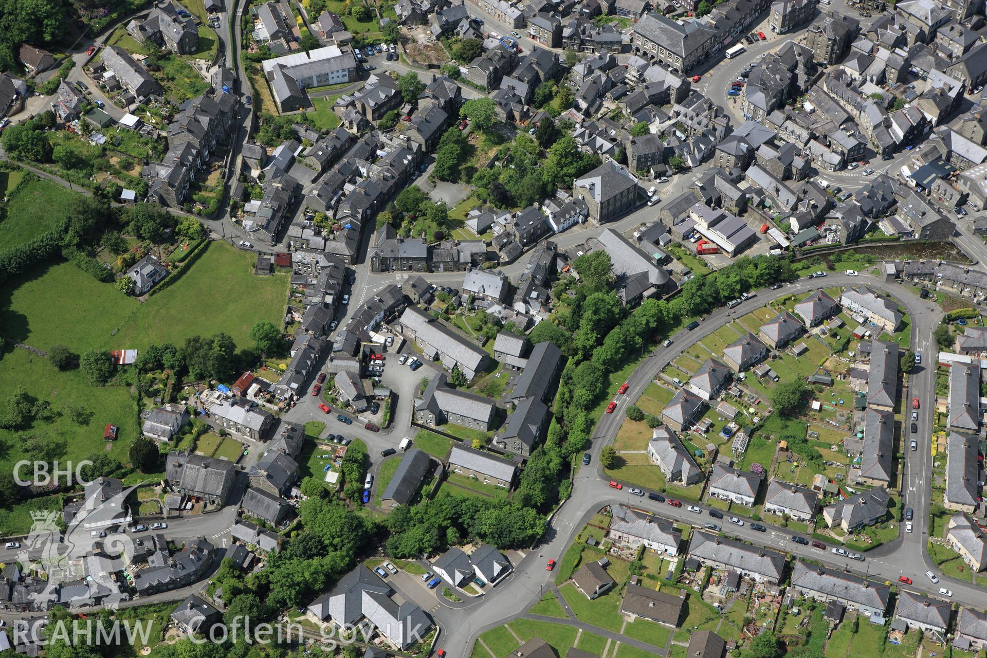 RCAHMW colour oblique aerial photograph of Dolgellau. Taken on 02 June 2009 by Toby Driver