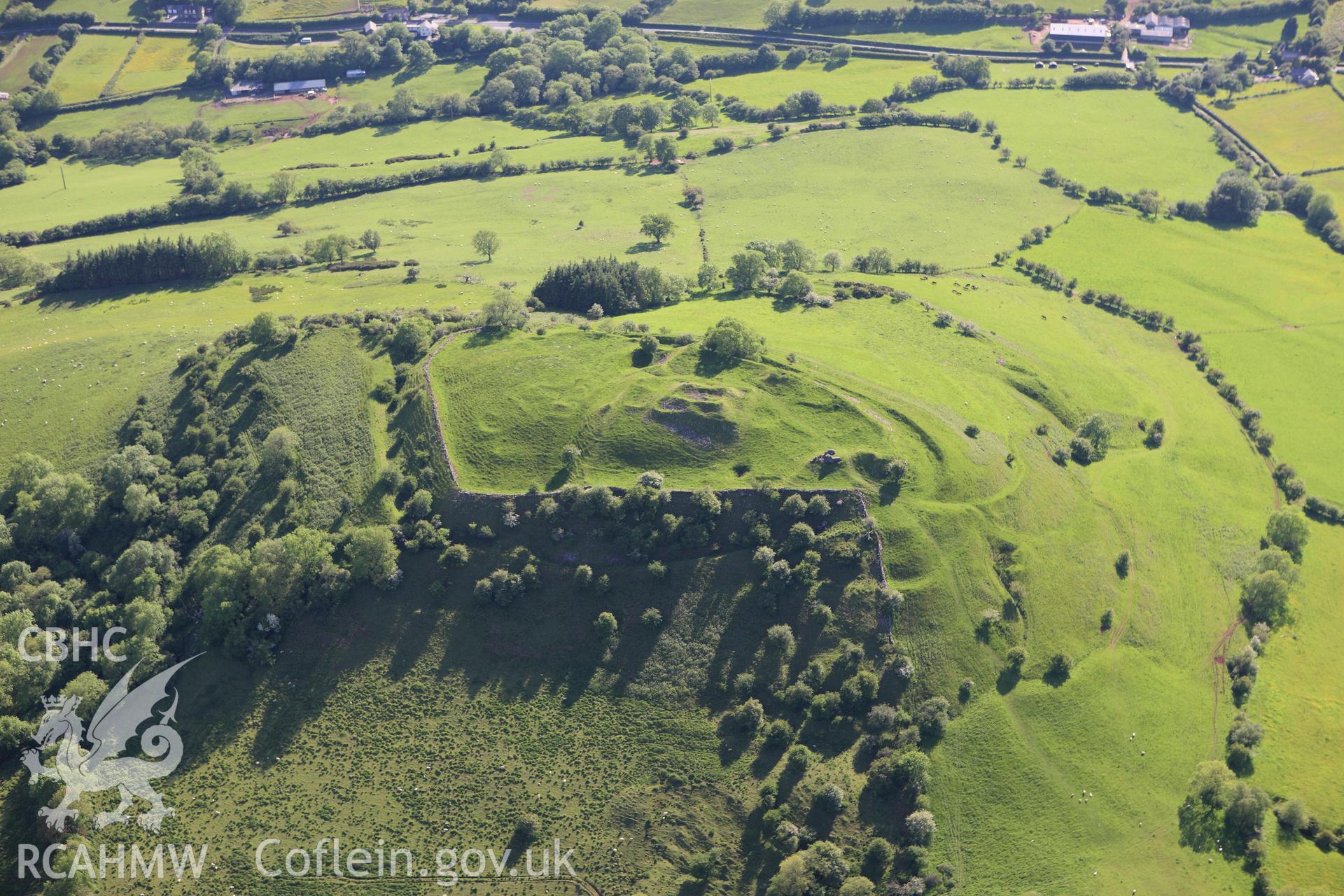 RCAHMW colour oblique aerial photograph of Castell Dinas. Taken on 11 June 2009 by Toby Driver
