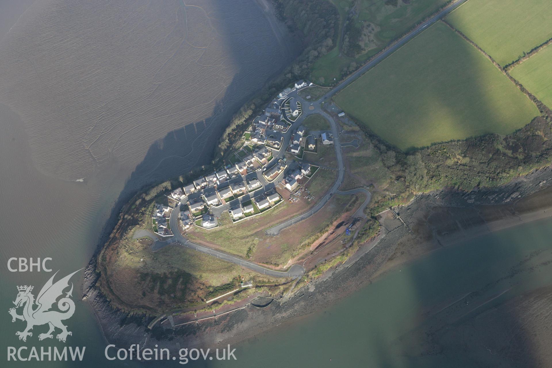 RCAHMW colour oblique photograph of Pennar new housing; Pillbox, Pembroke. Taken by Toby Driver on 11/02/2009.