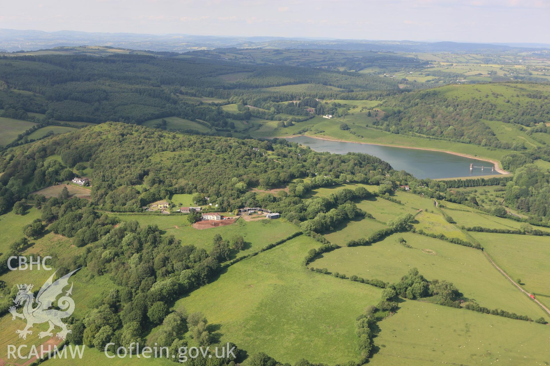 RCAHMW colour oblique aerial photograph of Wentwood Reservoir and surronding landscape. Taken on 11 June 2009 by Toby Driver