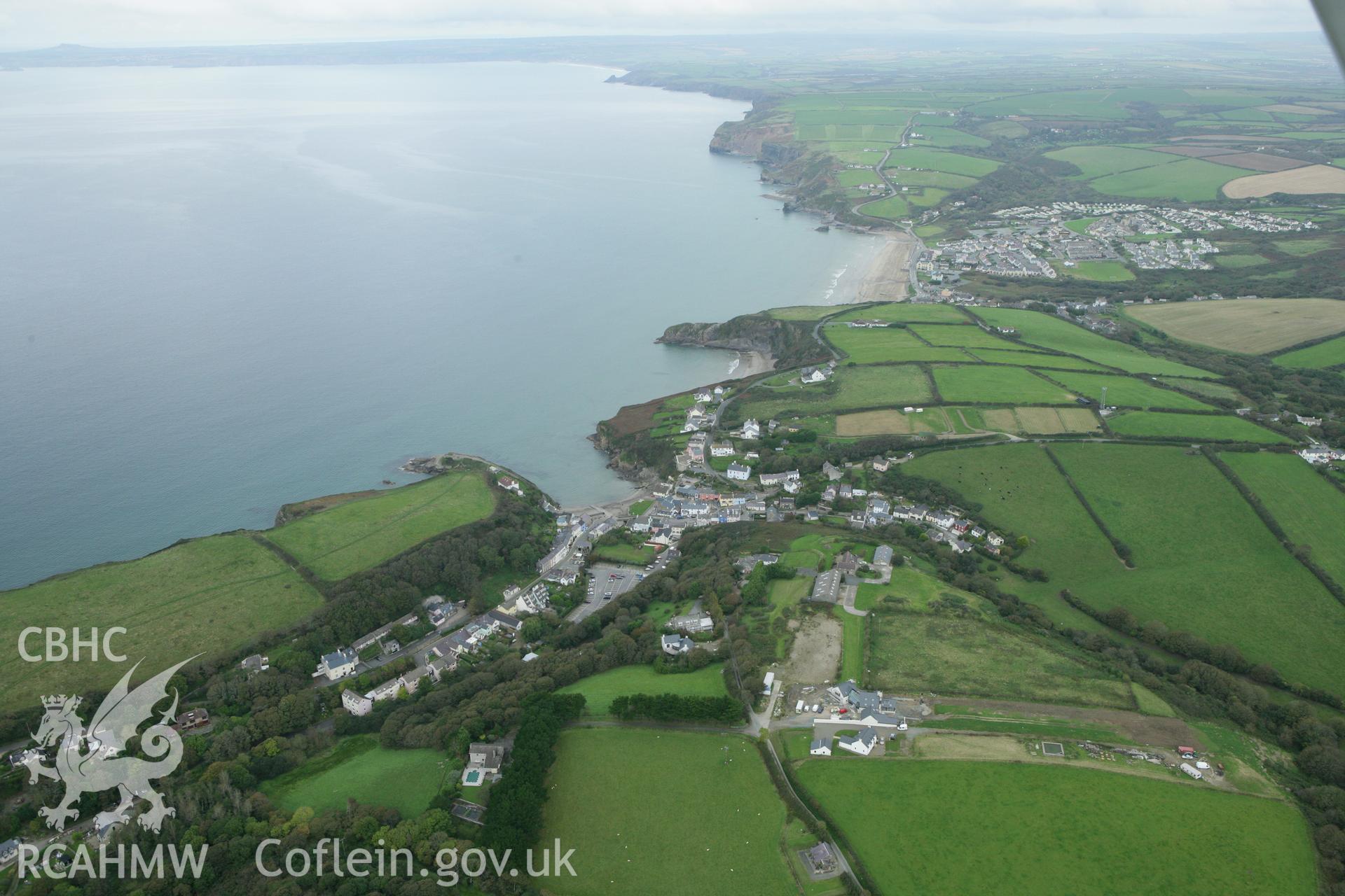 RCAHMW colour oblique aerial photograph of Little Haven. Taken on 14 October 2009 by Toby Driver