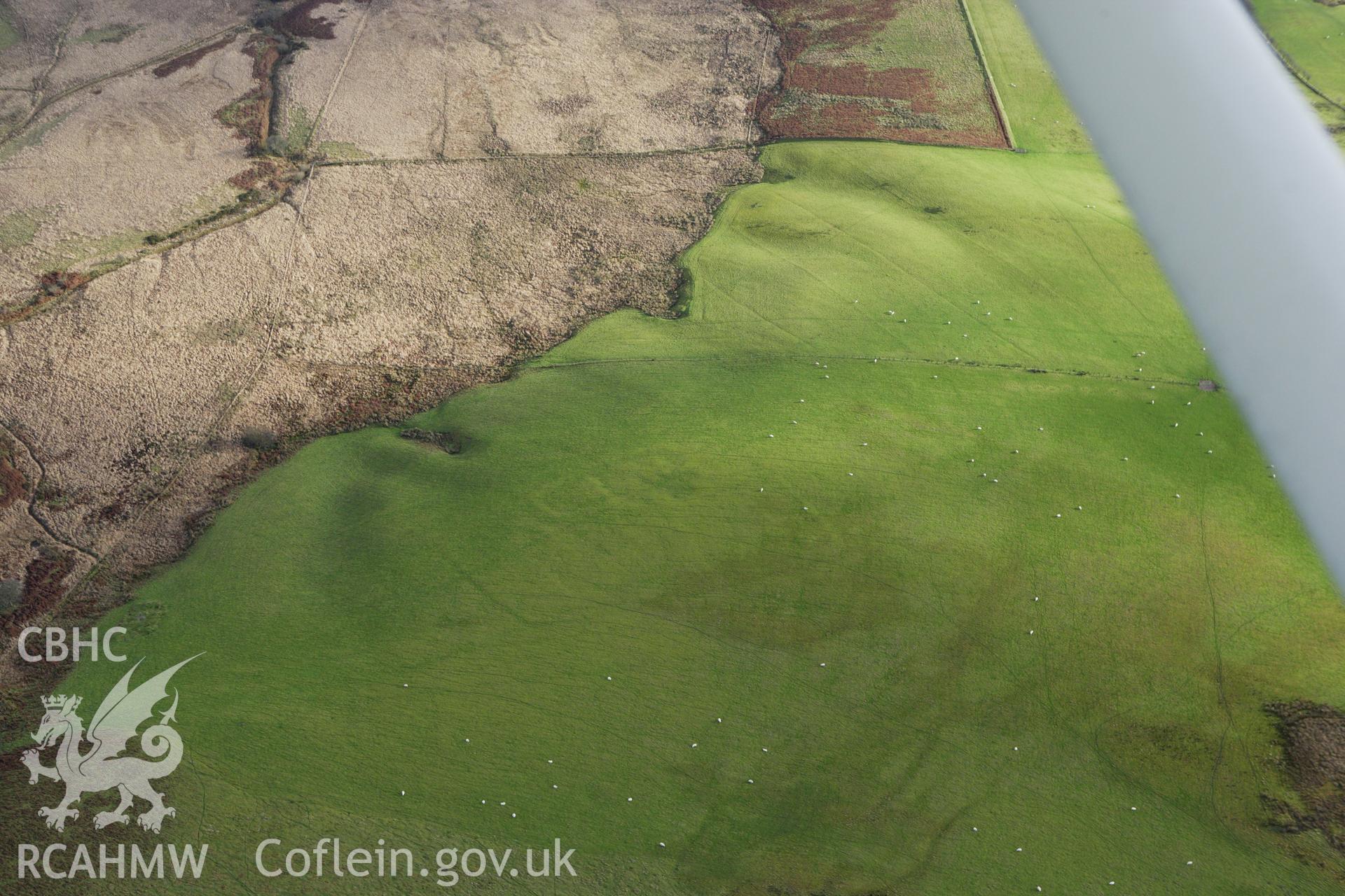 RCAHMW colour oblique aerial photograph of  site of medieval roadway, Monks Trod. Taken on 10 December 2009 by Toby Driver