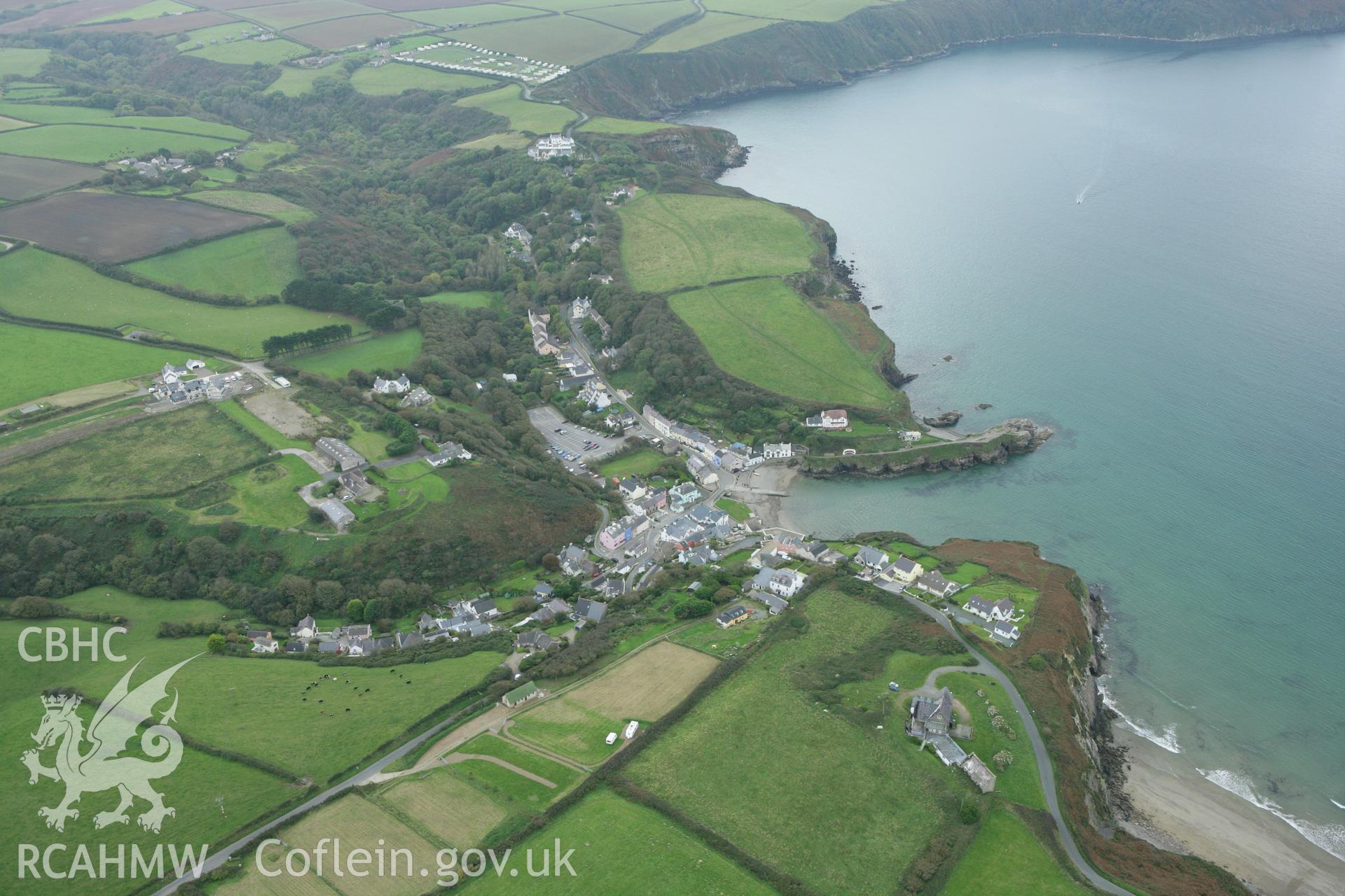 RCAHMW colour oblique aerial photograph of Little Haven. Taken on 14 October 2009 by Toby Driver
