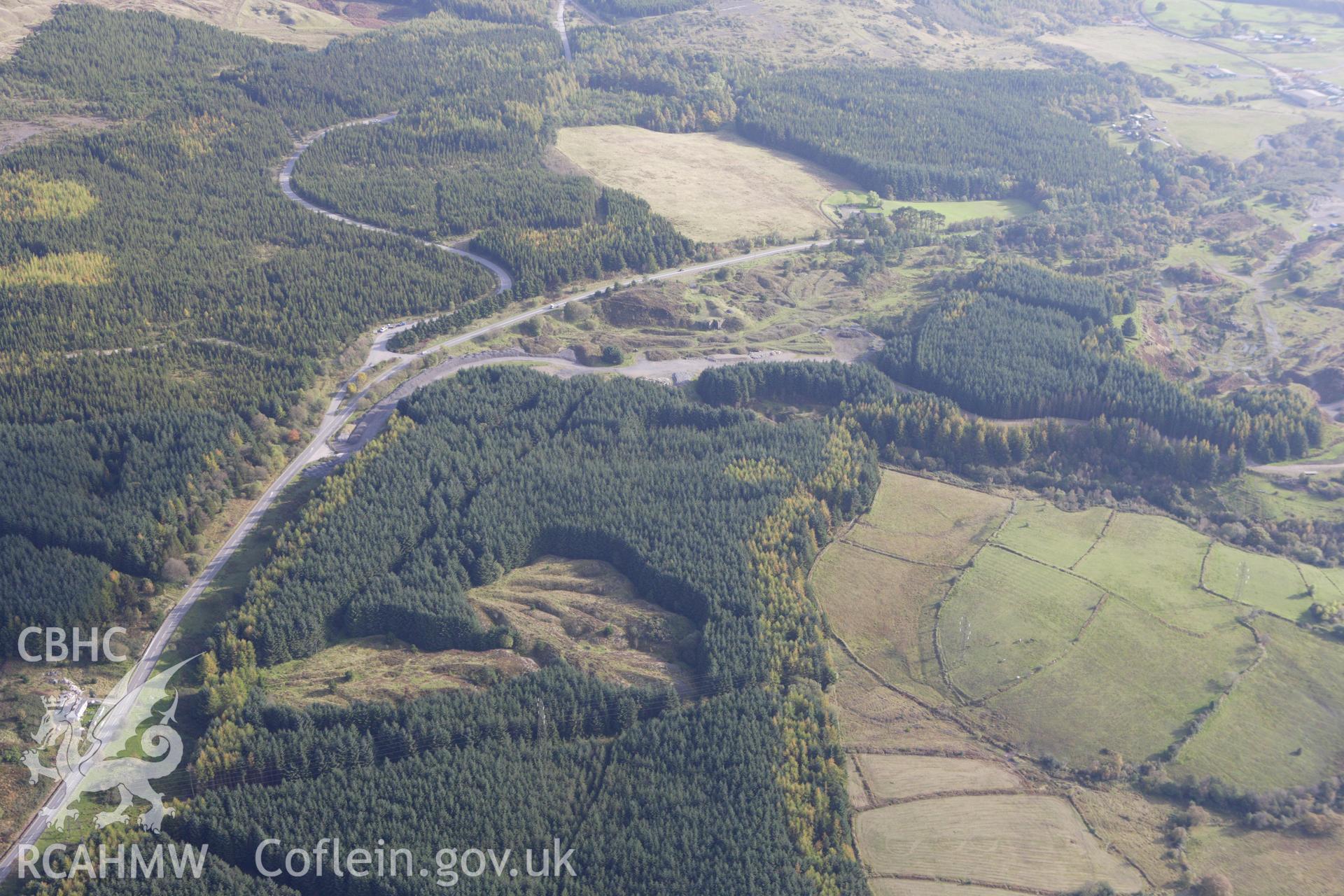 RCAHMW colour oblique aerial photograph of Bryn Defaid Coal Mine. Taken on 14 October 2009 by Toby Driver