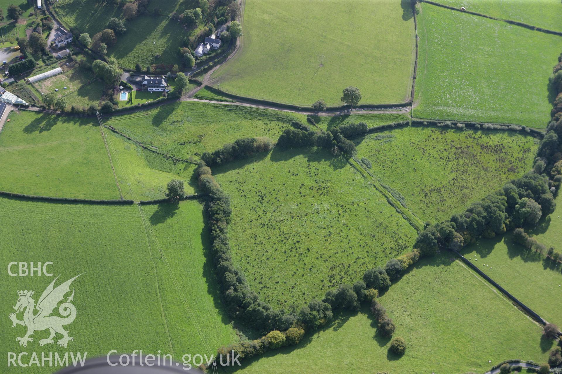 RCAHMW colour oblique aerial photograph of possible former ponds at Hendy. Taken on 13 October 2009 by Toby Driver