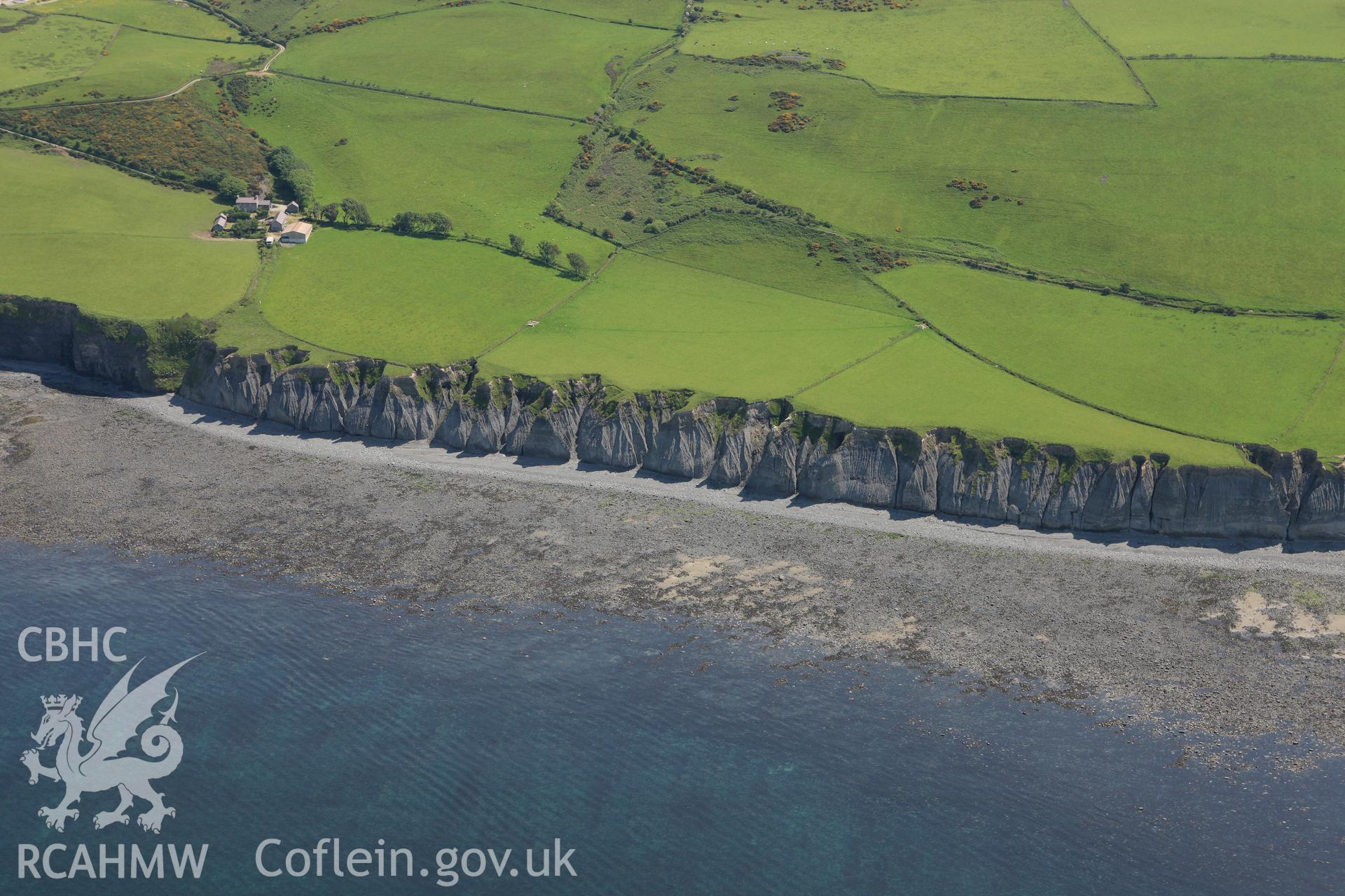 RCAHMW colour oblique aerial photograph of Mynachdy'r-Graig Fish Trap I. Taken on 02 June 2009 by Toby Driver