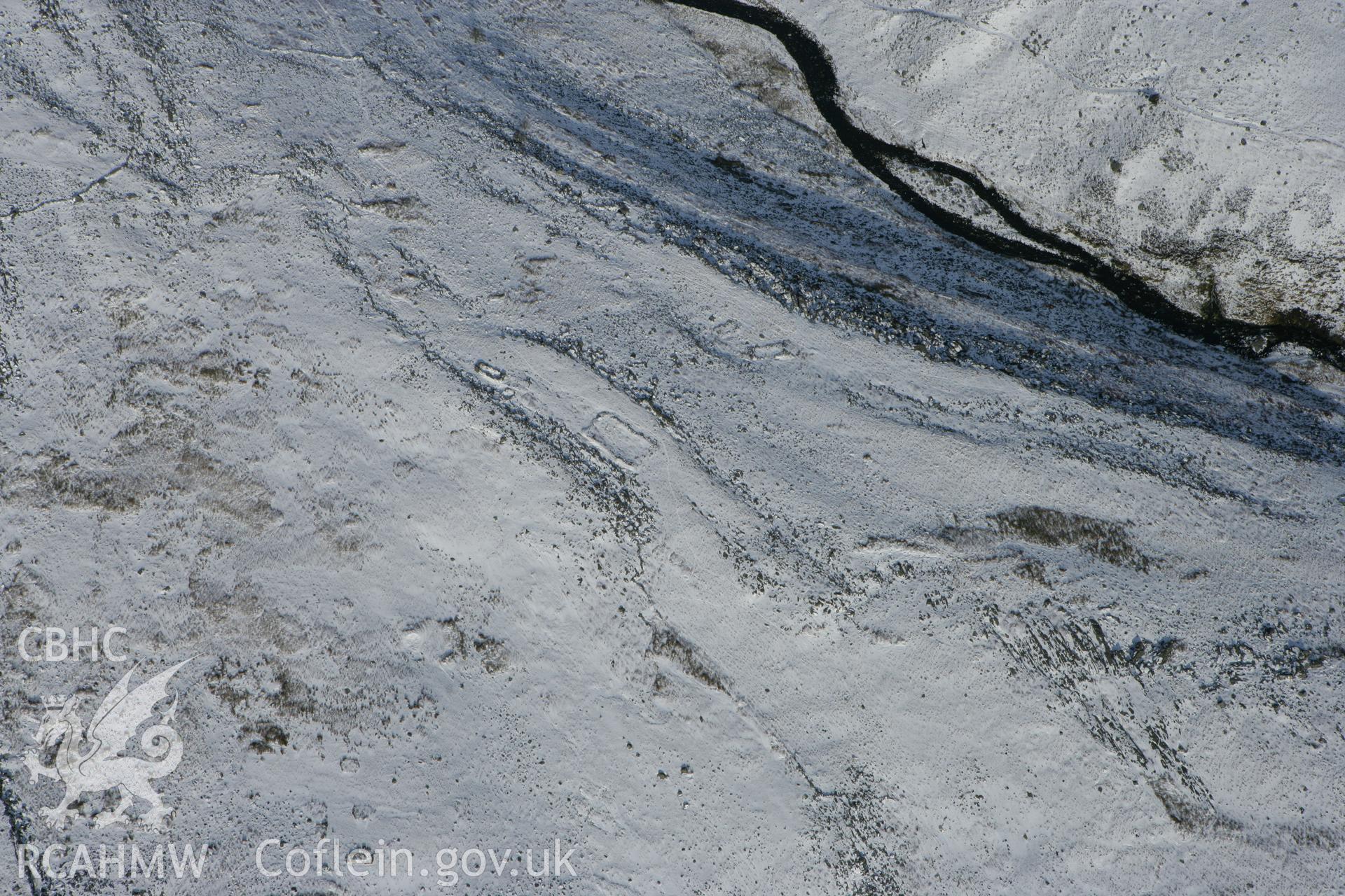RCAHMW colour oblique photograph of Upper Cwm Twrch deserted rural settlement. Taken by Toby Driver on 06/02/2009.