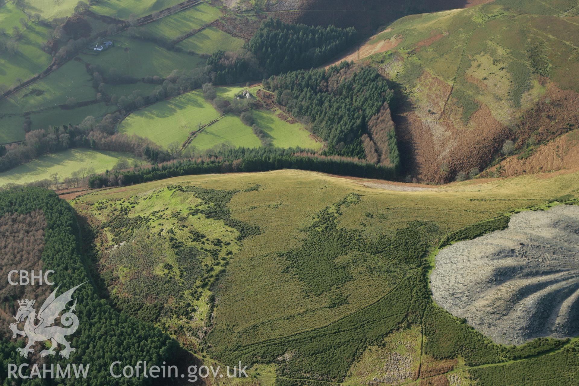 RCAHMW colour oblique aerial photograph of Clogau Slate Quarry. Taken on 10 December 2009 by Toby Driver
