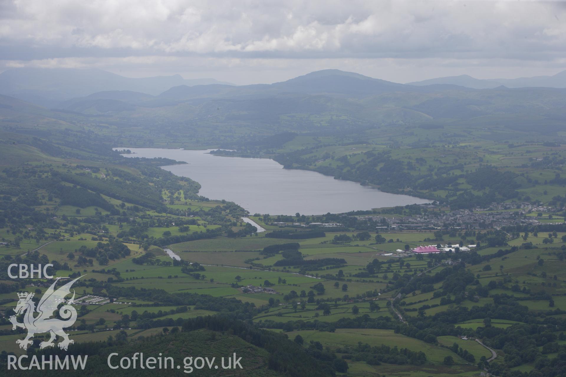 RCAHMW colour oblique aerial photograph of Llyn Tegid (Bala Lake), viewed from the north-east. Taken on 08 July 2009 by Toby Driver