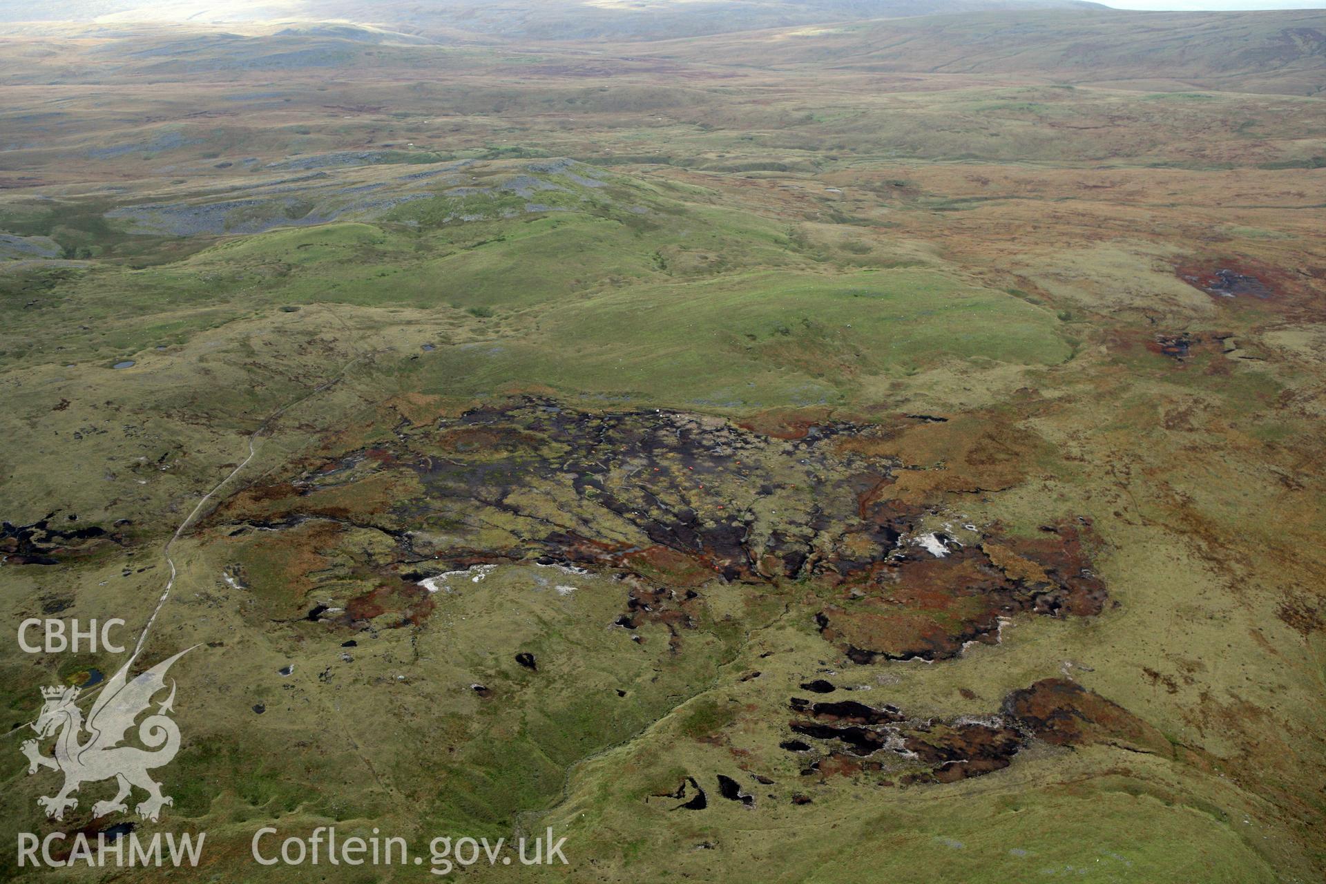 RCAHMW colour oblique aerial photograph of Waun Fignen Felen bog. Taken on 14 October 2009 by Toby Driver