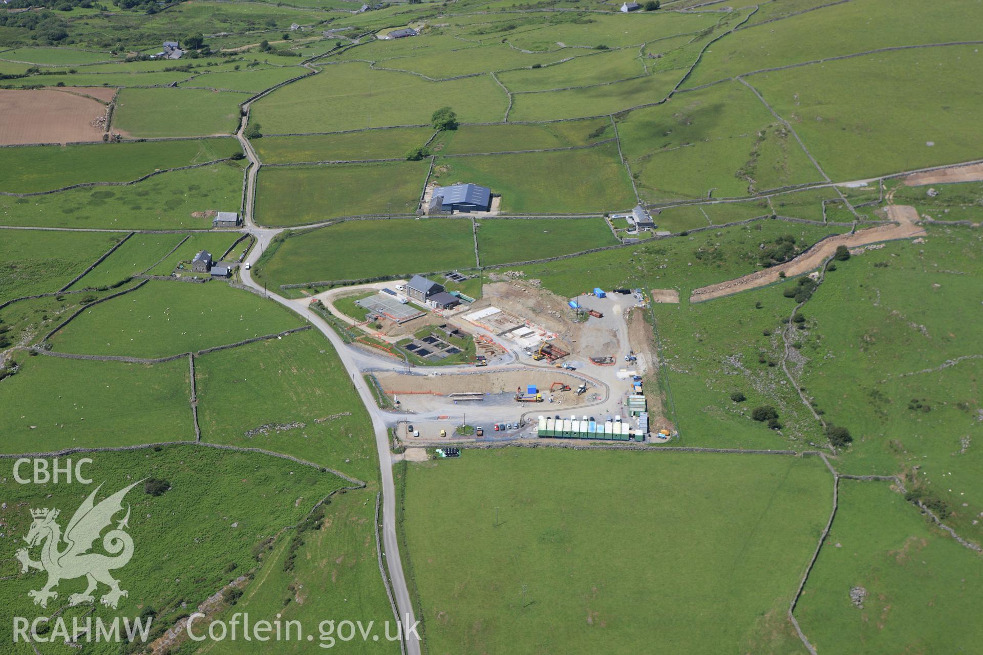 RCAHMW colour oblique aerial photograph of Rhiwgoch Water Treatment Works, Harlech. Taken on 16 June 2009 by Toby Driver