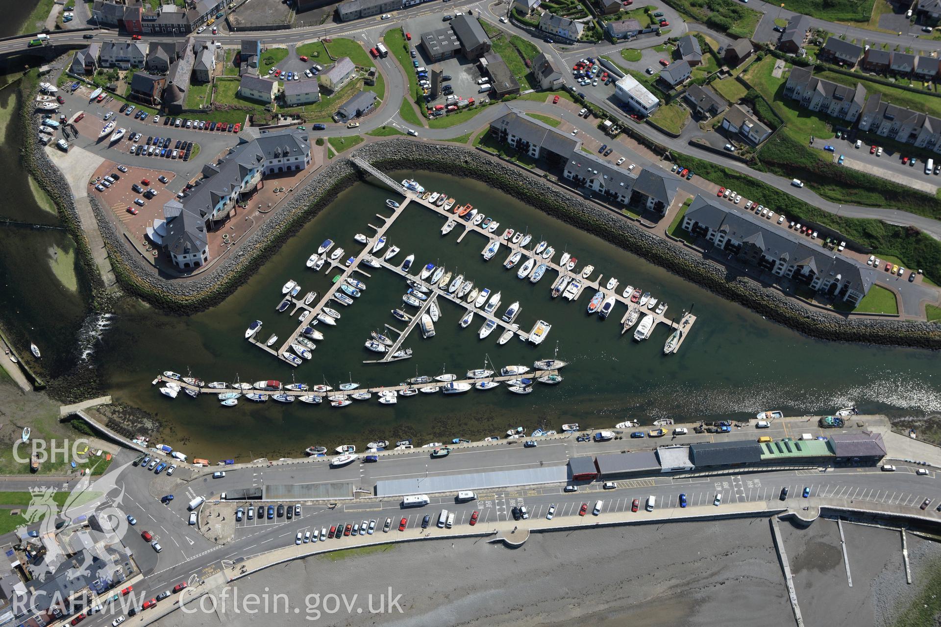 RCAHMW colour oblique aerial photograph of Aberystwyth Harbour. Taken on 02 June 2009 by Toby Driver