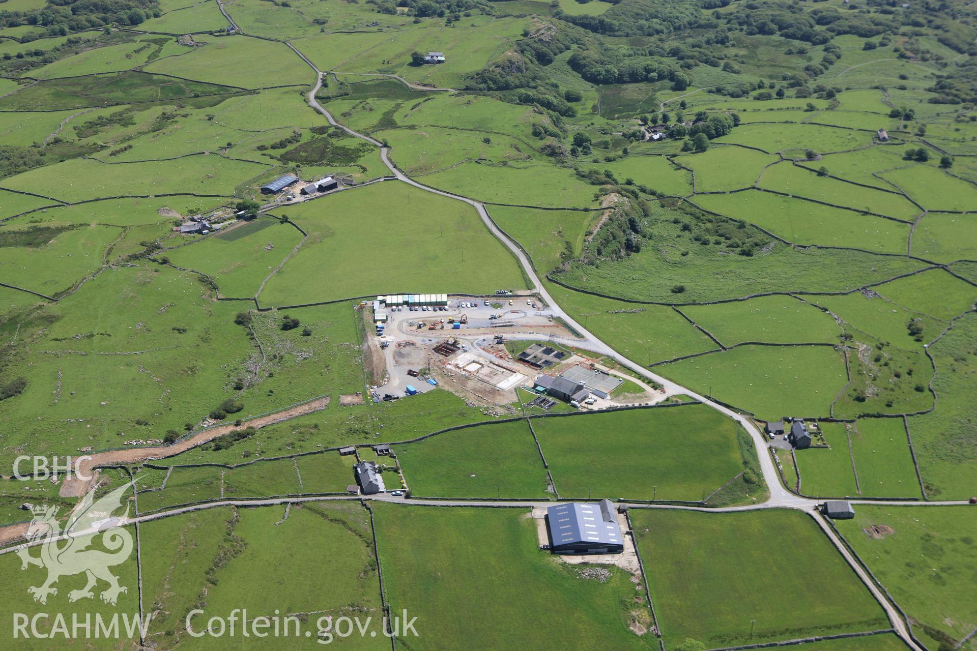 RCAHMW colour oblique aerial photograph of Rhiwgoch Water Treatment Works, Harlech. Taken on 16 June 2009 by Toby Driver