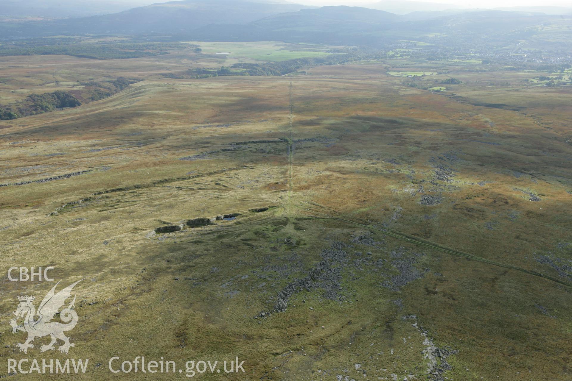 RCAHMW colour oblique aerial photograph of Foel Ffraith Tramway and Incline. Taken on 14 October 2009 by Toby Driver