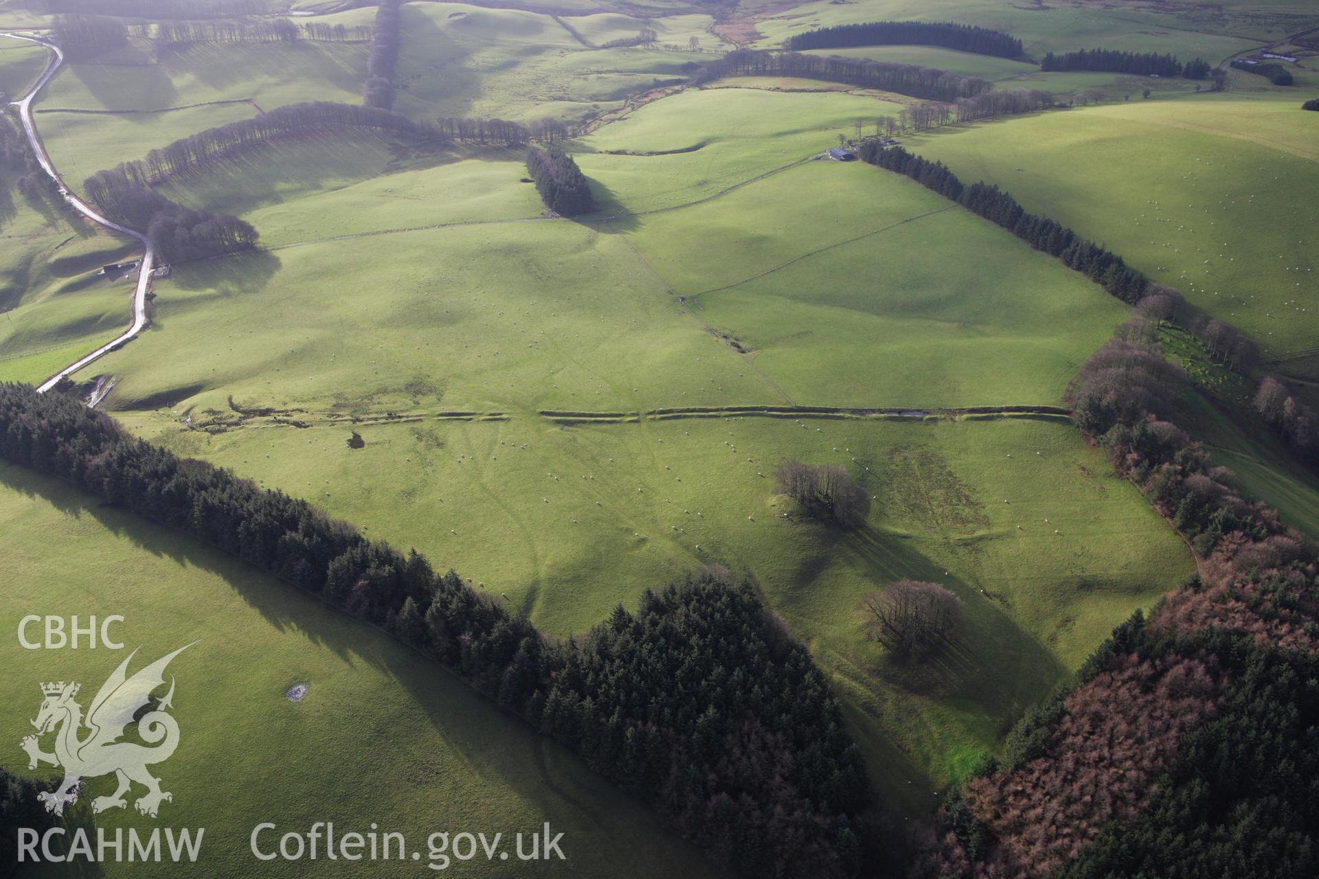 RCAHMW colour oblique aerial photograph of Crugyn Bank Dyke. Taken on 10 December 2009 by Toby Driver