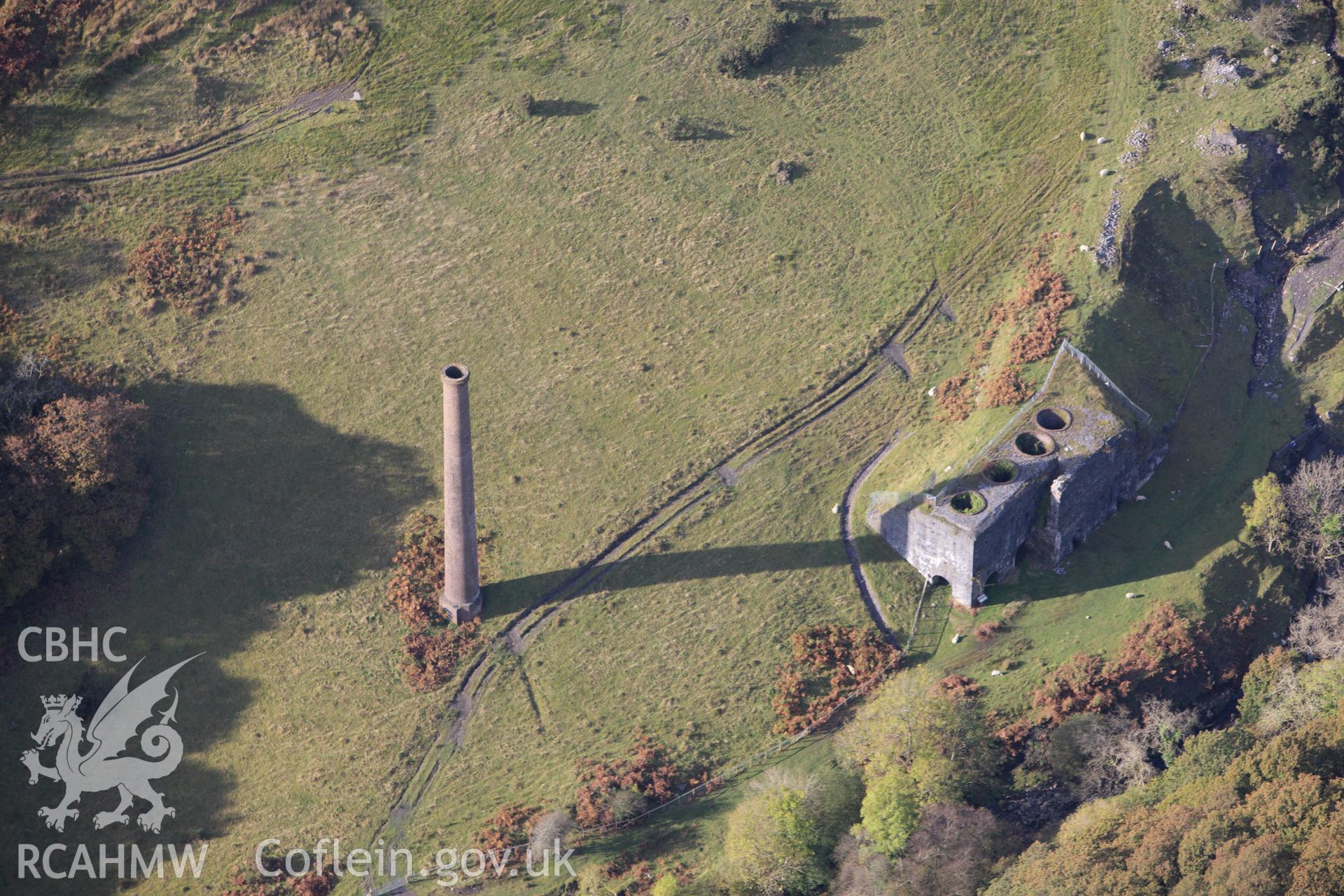 RCAHMW colour oblique aerial photograph of Henllys Vale Coal Mine and Quarry. Taken on 14 October 2009 by Toby Driver
