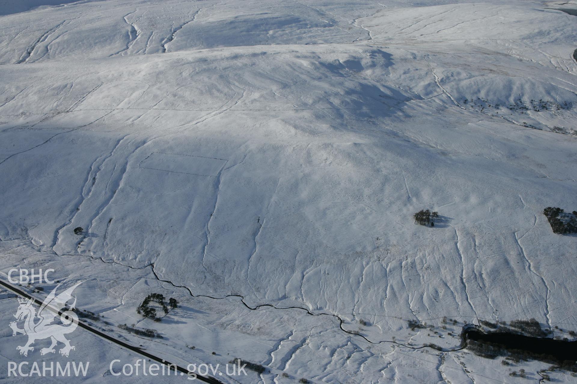 RCAHMW colour oblique photograph of Cefn Cul pillow mounds. Taken by Toby Driver on 06/02/2009.