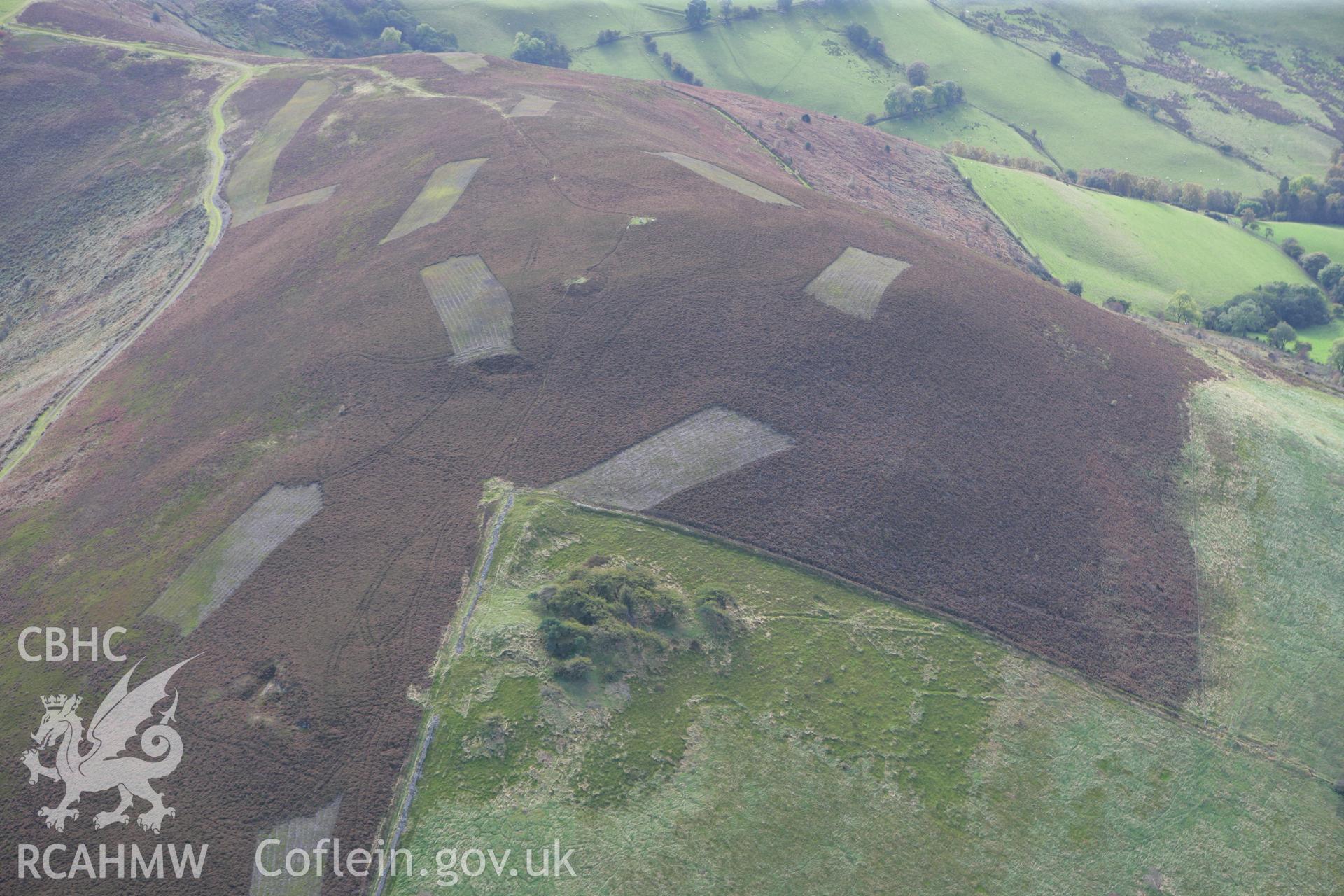 RCAHMW colour oblique aerial photograph of Moel Gyw Barrow. Taken on 13 October 2009 by Toby Driver