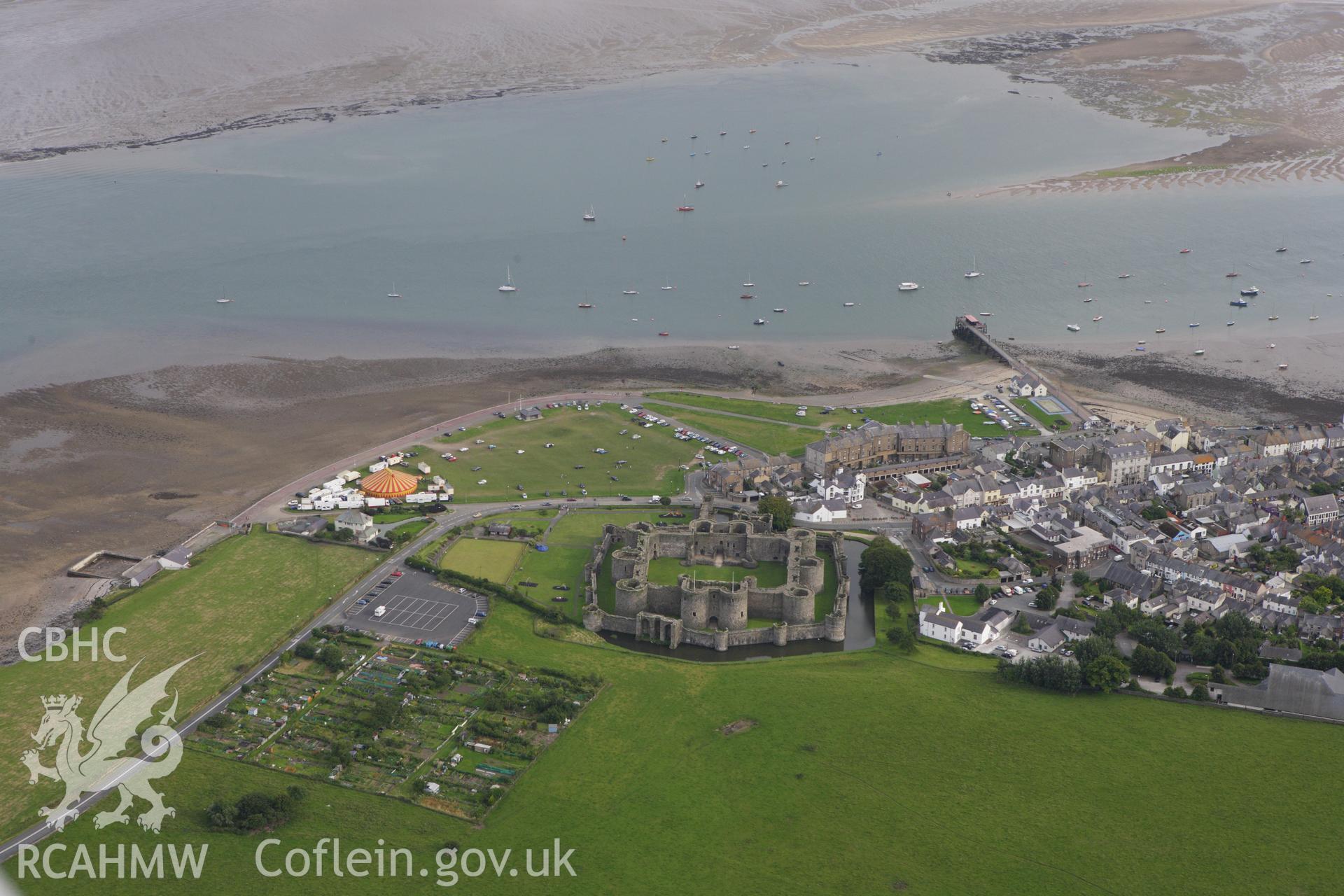 RCAHMW colour oblique aerial photograph of Beaumaris Castle. Taken on 06 August 2009 by Toby Driver