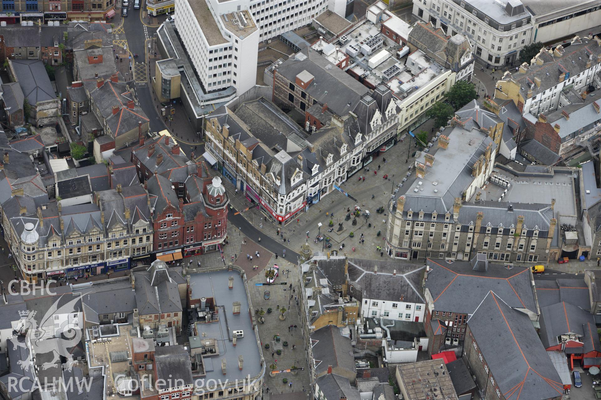 RCAHMW colour oblique aerial photograph showing centre of Newport, Gwent. Taken on 09 July 2009 by Toby Driver