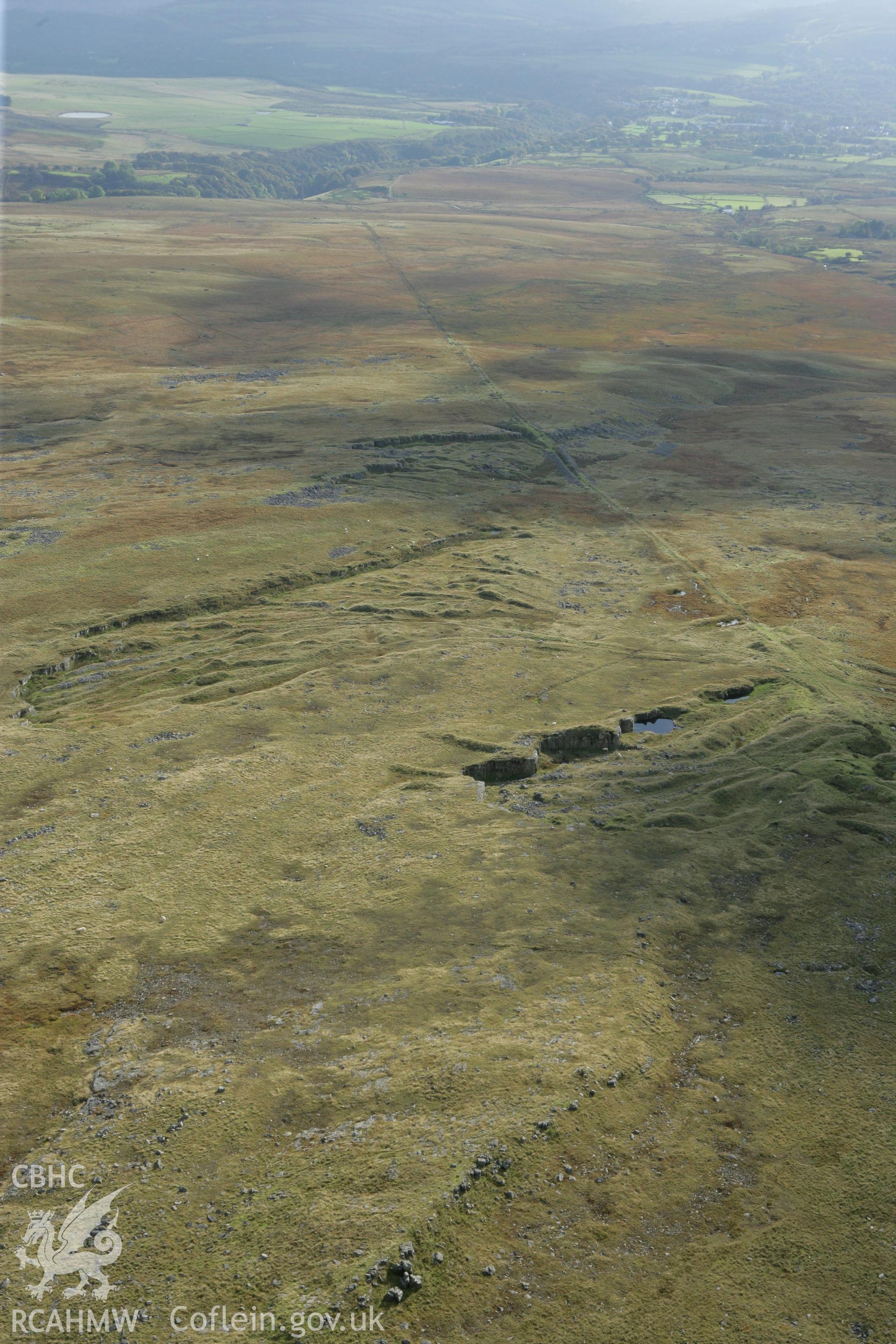 RCAHMW colour oblique aerial photograph of Foel Ffraith Tramway and Incline. Taken on 14 October 2009 by Toby Driver
