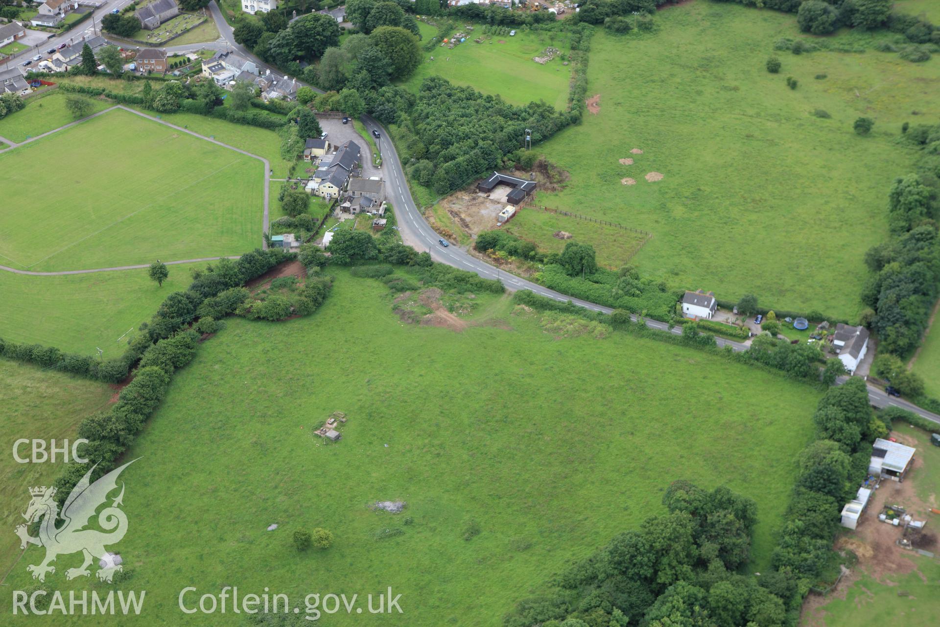 RCAHMW colour oblique aerial photograph of Naboth's Vineyard Barrow 'A'. Taken on 09 July 2009 by Toby Driver