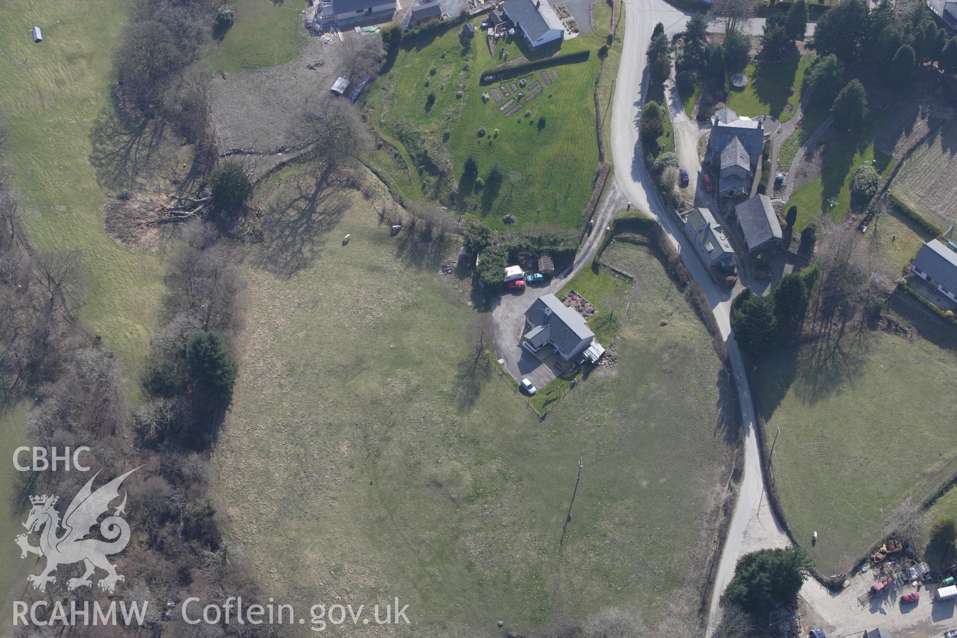 RCAHMW colour oblique photograph of Llandderfel, village. Taken by Toby Driver on 18/03/2009.