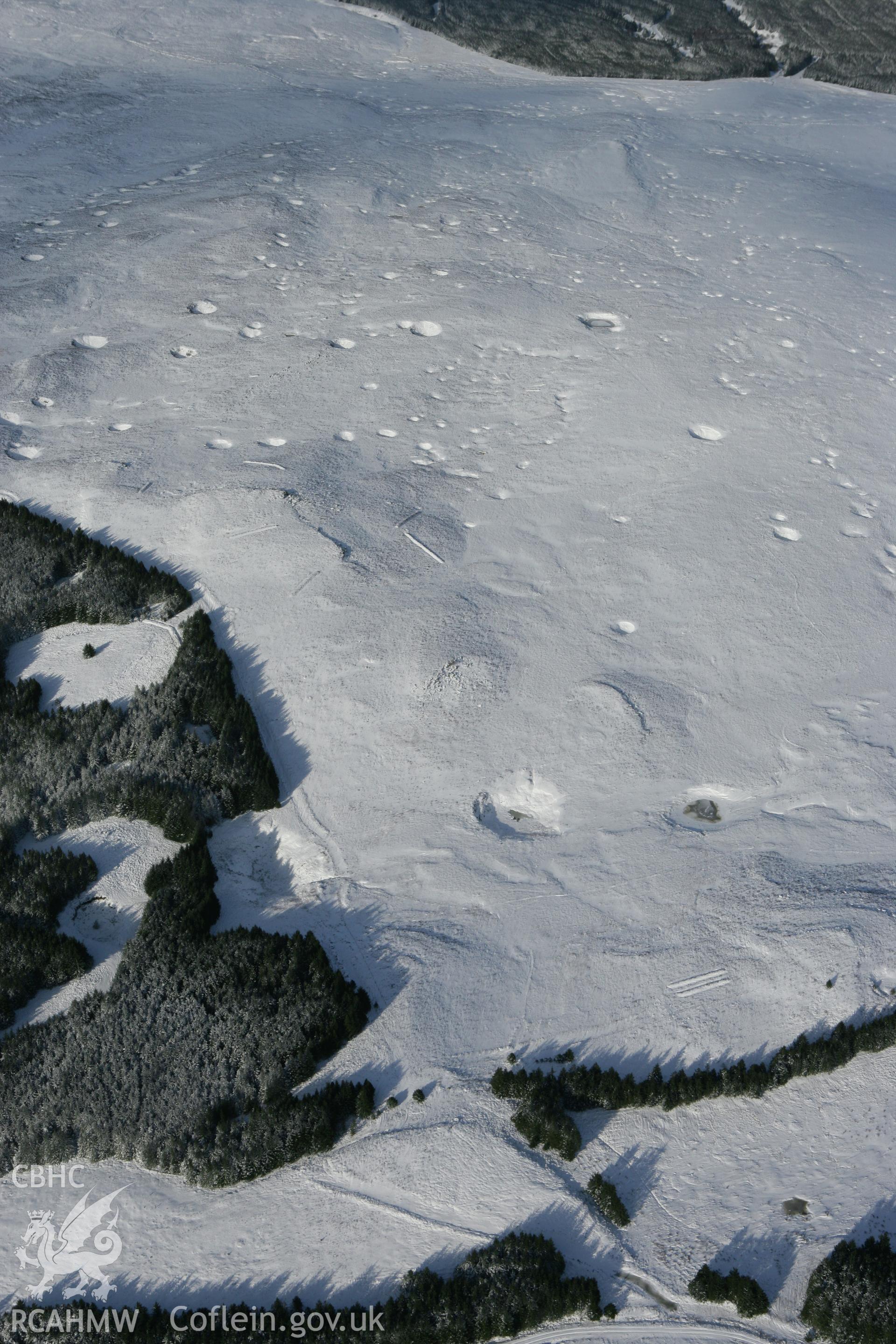 RCAHMW colour oblique photograph of Pillow mounds, Pant Mawr. Taken by Toby Driver on 06/02/2009.