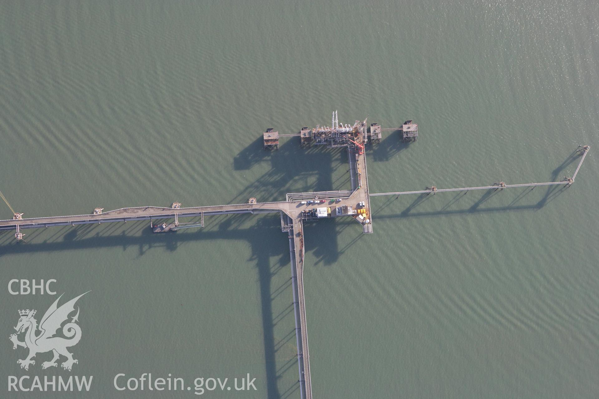 RCAHMW colour oblique photograph of Tanker at East jetty at South Hook Point, Milford Haven. Taken by Toby Driver on 11/02/2009.