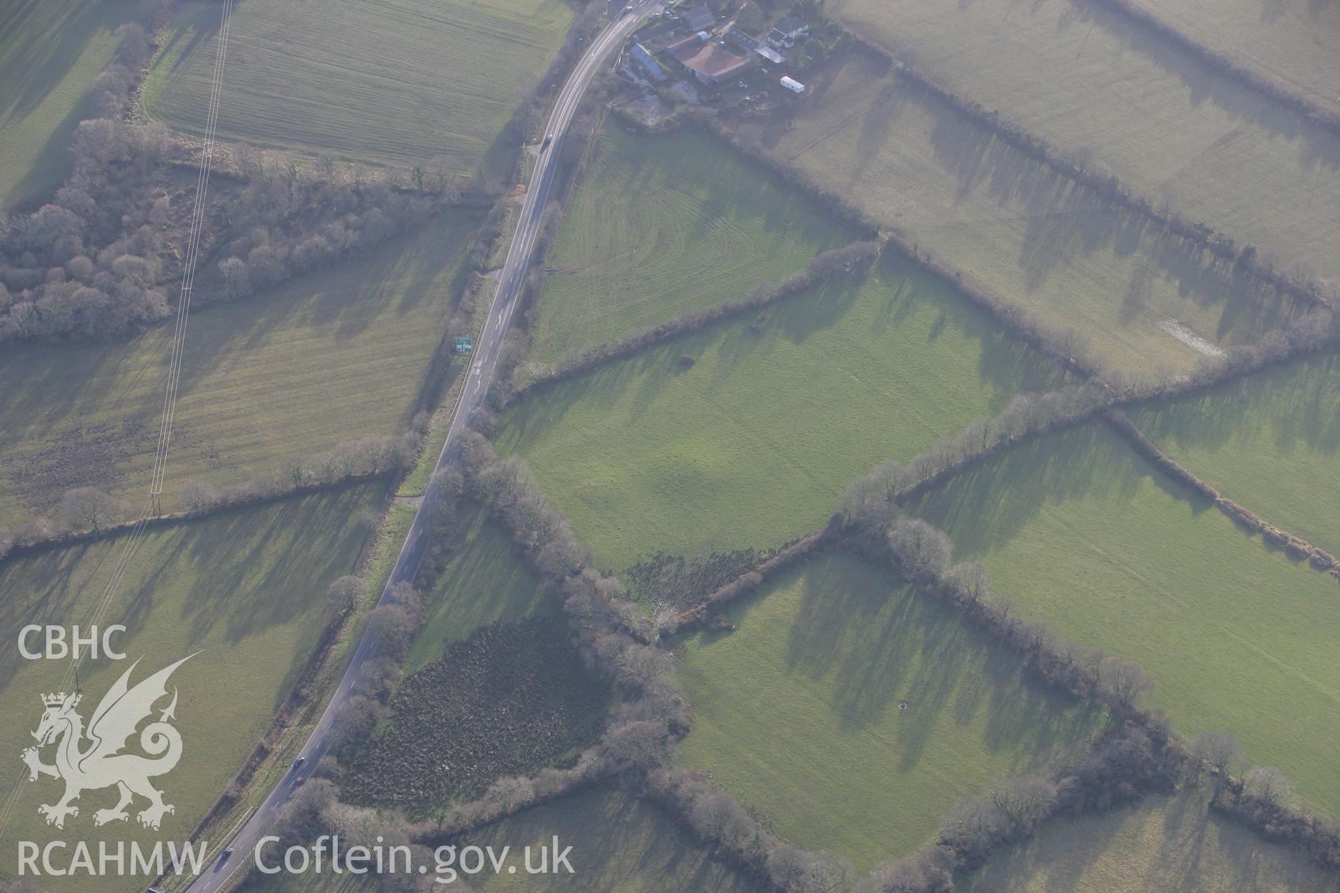 RCAHMW colour oblique photograph of Redstone Cross Barrows,. Taken by Toby Driver on 11/02/2009.
