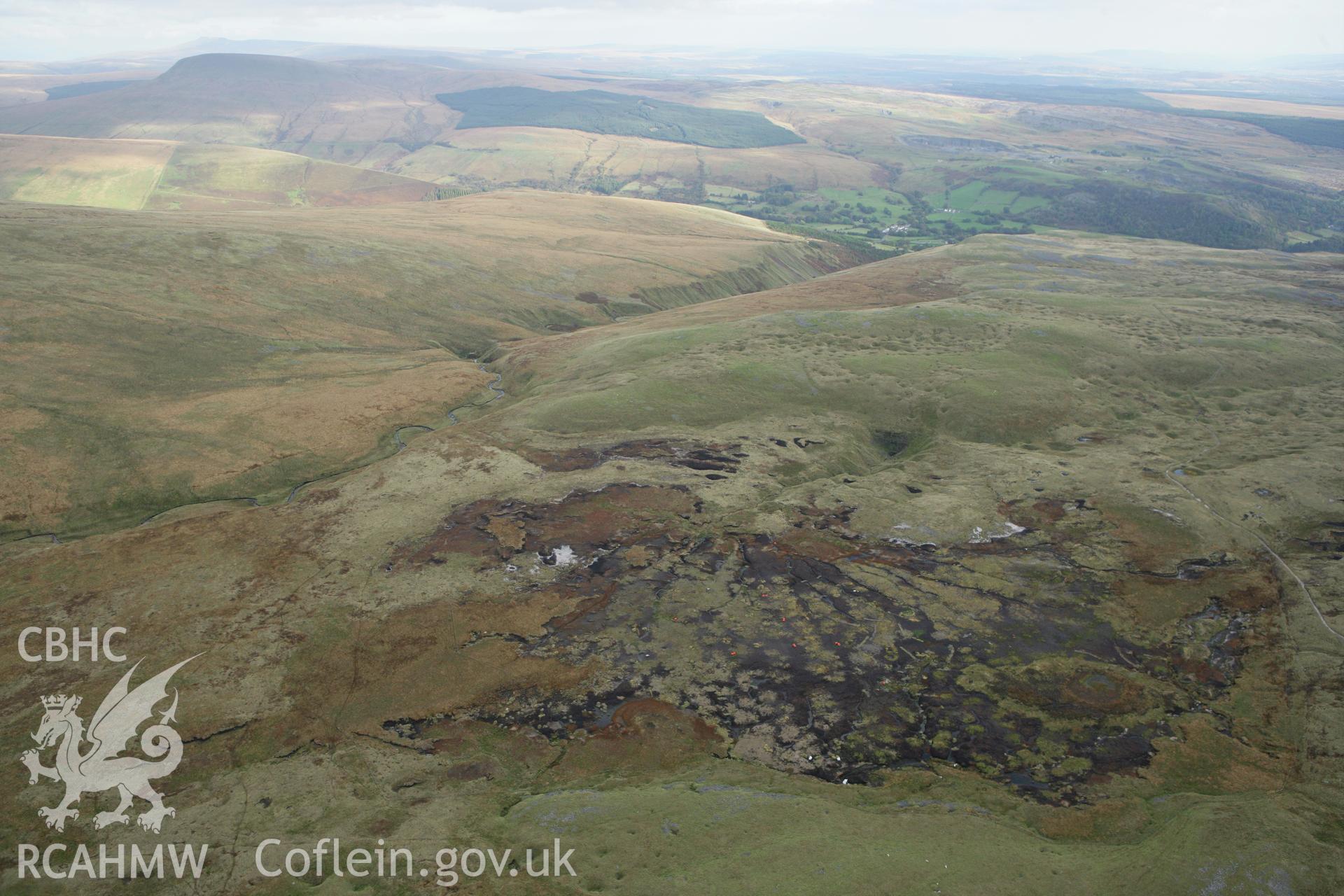 RCAHMW colour oblique aerial photograph of Waun Fignen Felen bog. Taken on 14 October 2009 by Toby Driver
