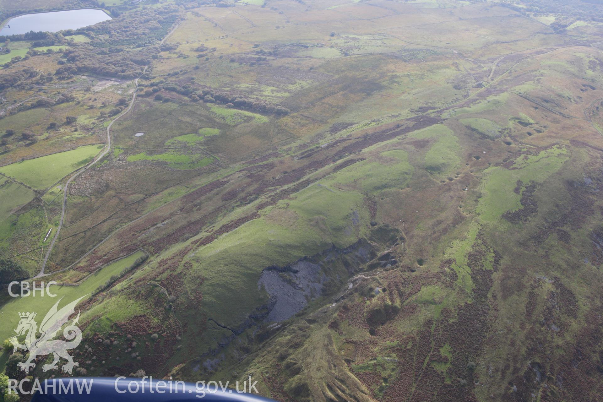 RCAHMW colour oblique aerial photograph of Penderyn Quarries. Taken on 14 October 2009 by Toby Driver