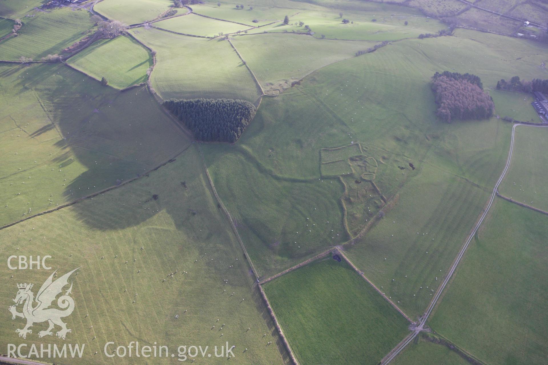 RCAHMW colour oblique aerial photograph of Beili Bedw Settlement Complex. Taken on 10 December 2009 by Toby Driver