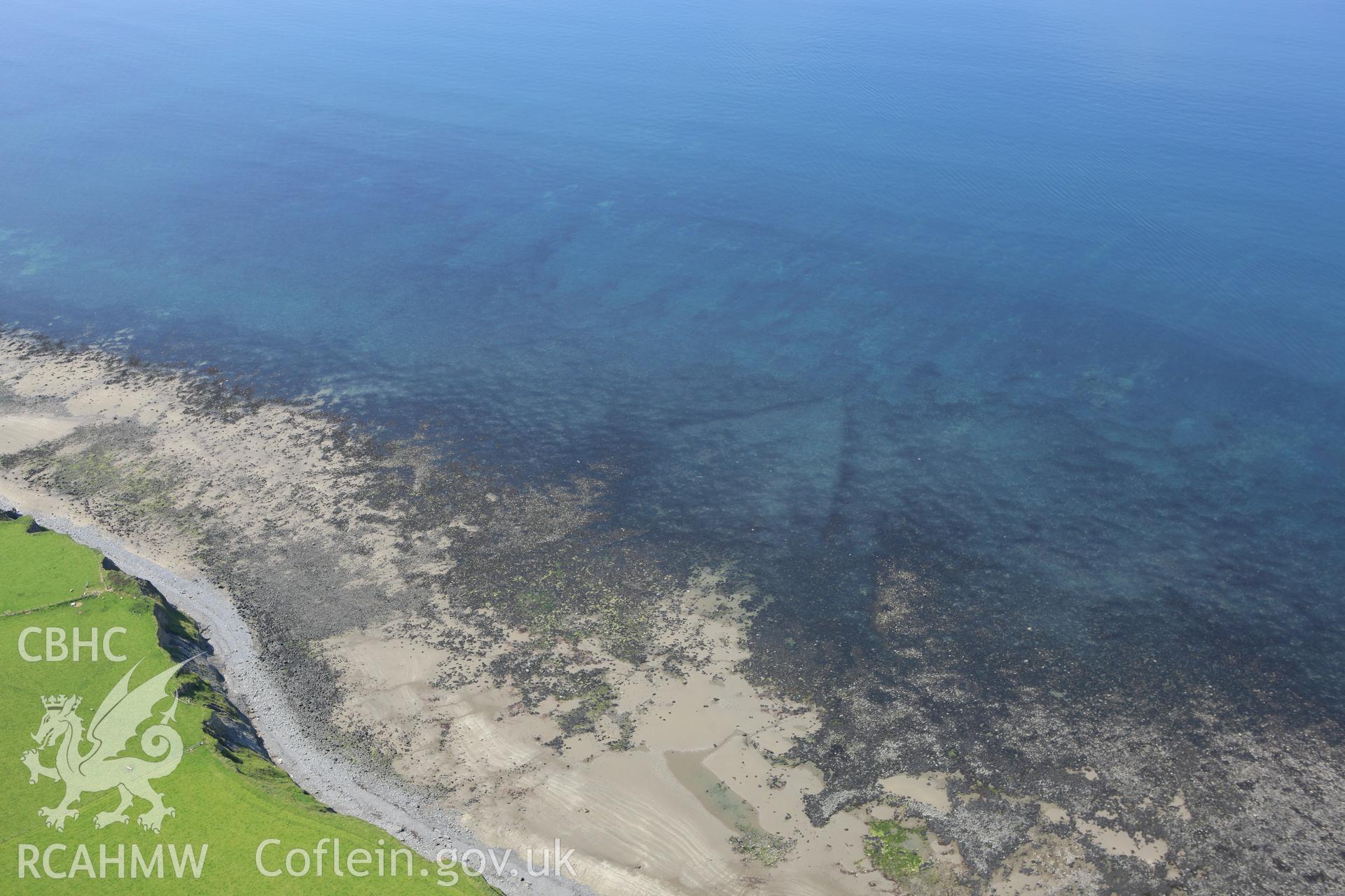 RCAHMW colour oblique aerial photograph of Mynachdy'r-Graig Fish Trap I. Taken on 02 June 2009 by Toby Driver